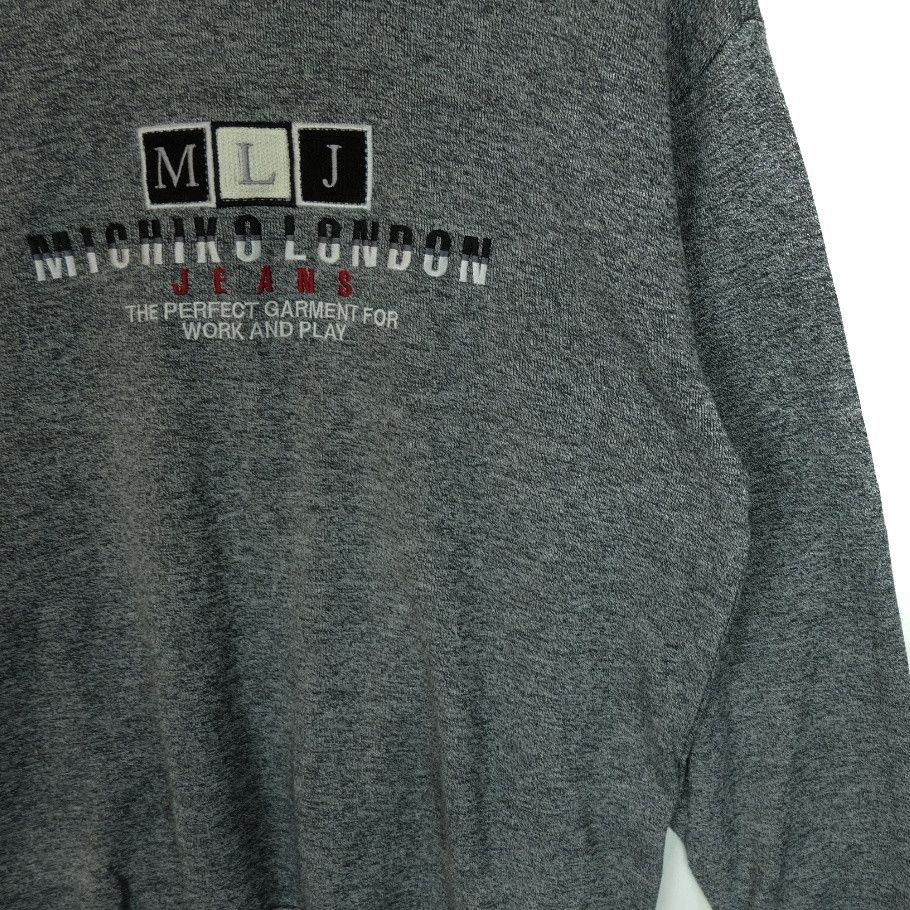 Japanese Brand × Michiko Koshino London 2000's MICHIKO LONDON Jeans Big Embroidered Logo Sweatshirt Size US L / EU 52-54 / 3 - 5 Thumbnail