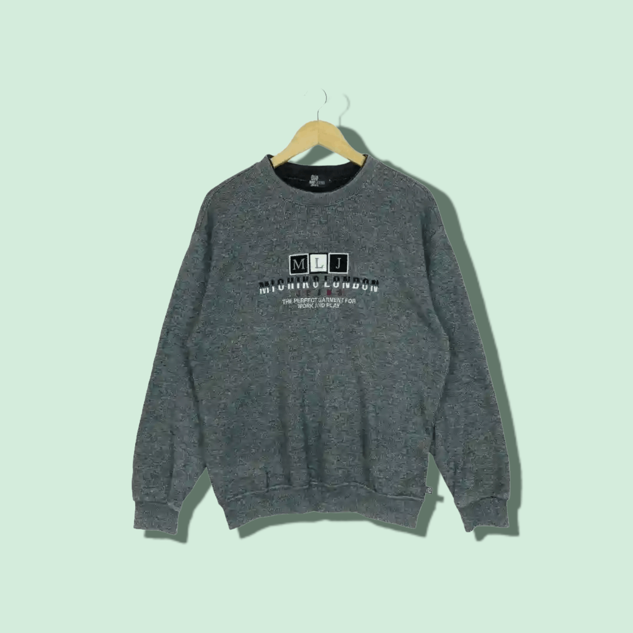Japanese Brand × Michiko Koshino London 2000's MICHIKO LONDON Jeans Big Embroidered Logo Sweatshirt Size US L / EU 52-54 / 3 - 1 Thumbnail