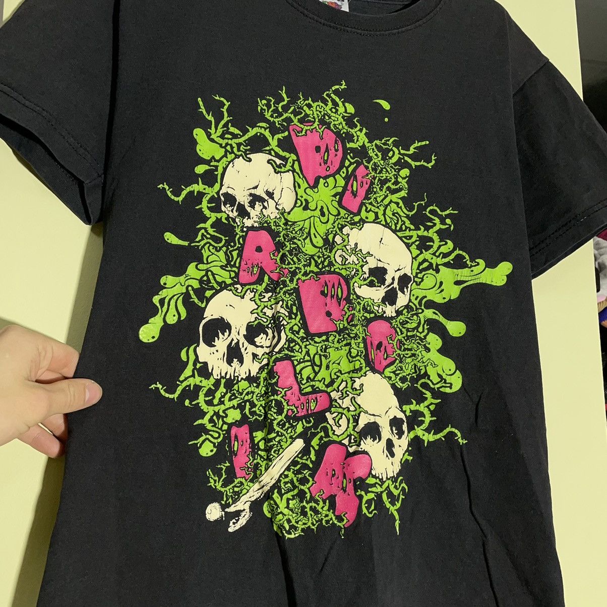 Vintage Y2K Skull Floral Graphic Tee Dark Goth Streetwear Grunge S Size US S / EU 44-46 / 1 - 5 Thumbnail