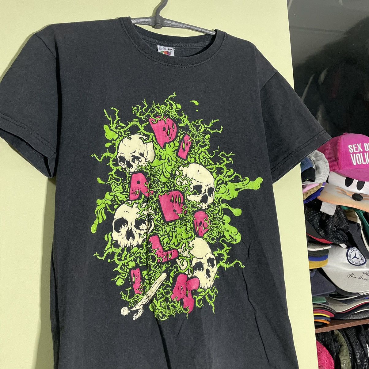 Vintage Y2K Skull Floral Graphic Tee Dark Goth Streetwear Grunge S Size US S / EU 44-46 / 1 - 4 Thumbnail
