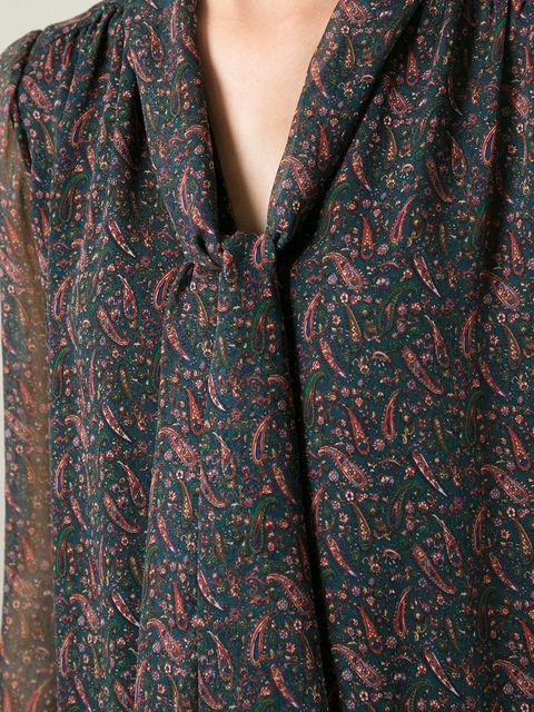 Hedi Slimane × Saint Laurent Paris SS'15 Dress 'Bohéme' in Crepe Silk Size S / US 4 / IT 40 - 4 Thumbnail