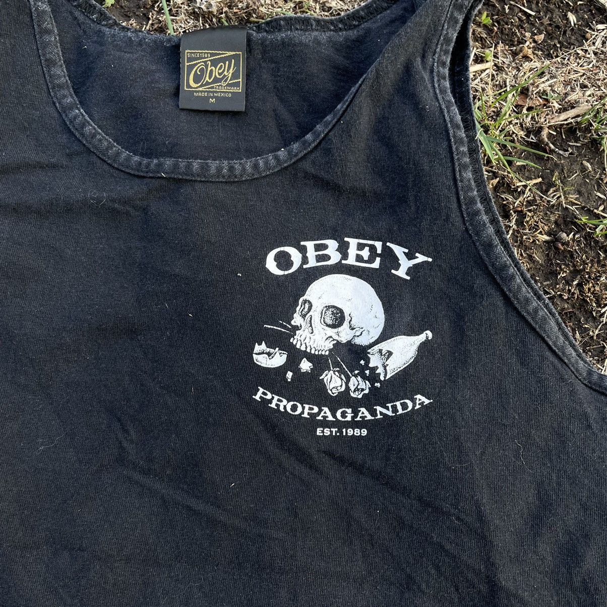 Vintage Vintage OBEY Skull Graphic Tank Top Y2K Streetwear Grunge M Size US M / EU 48-50 / 2 - 6 Thumbnail