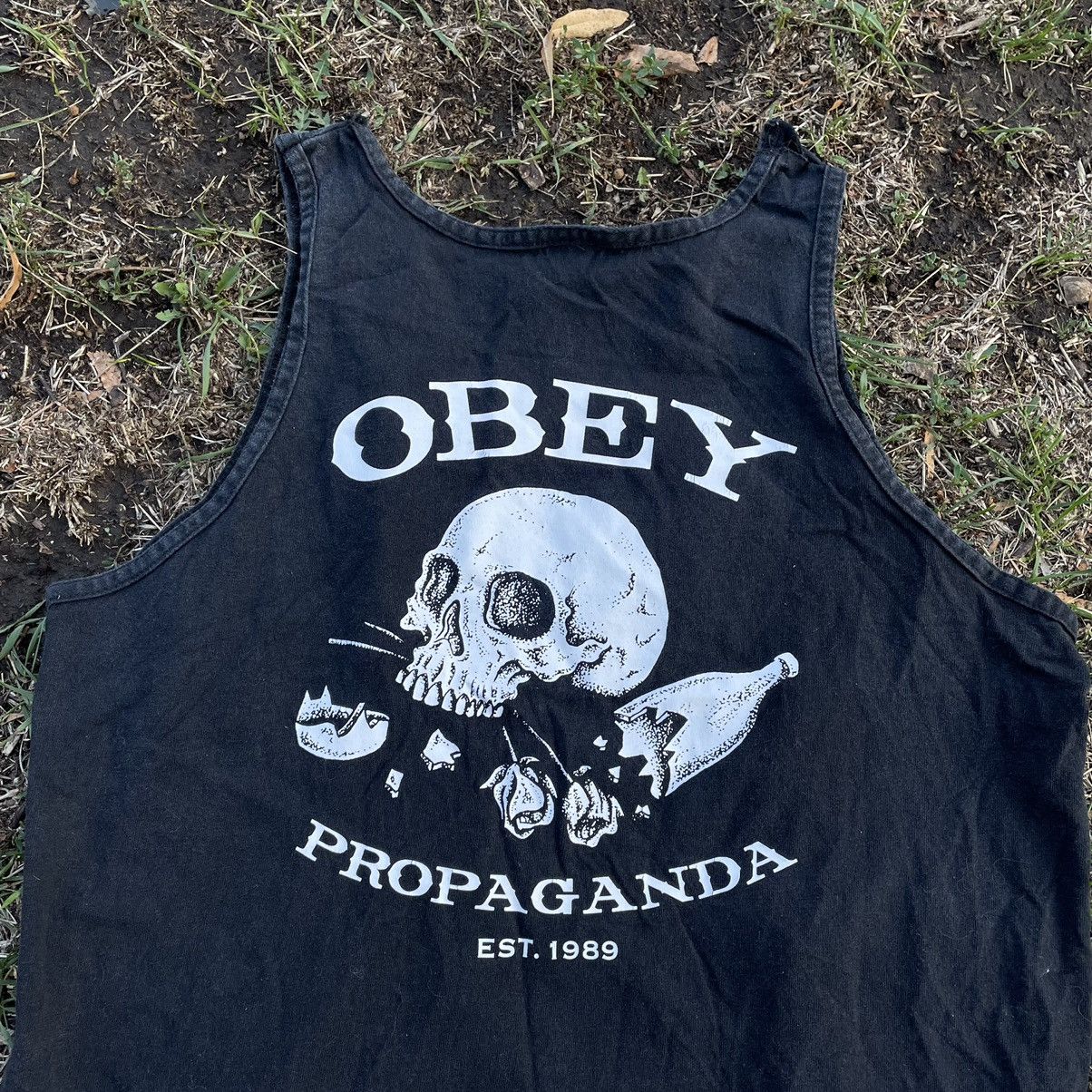 Vintage Vintage OBEY Skull Graphic Tank Top Y2K Streetwear Grunge M Size US M / EU 48-50 / 2 - 2 Thumbnail