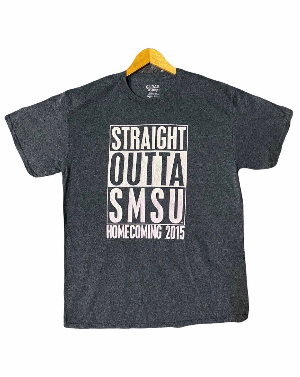 image of Gildan x Vintage Straight Outta Smsu Tee in Grey, Men's (Size Large)