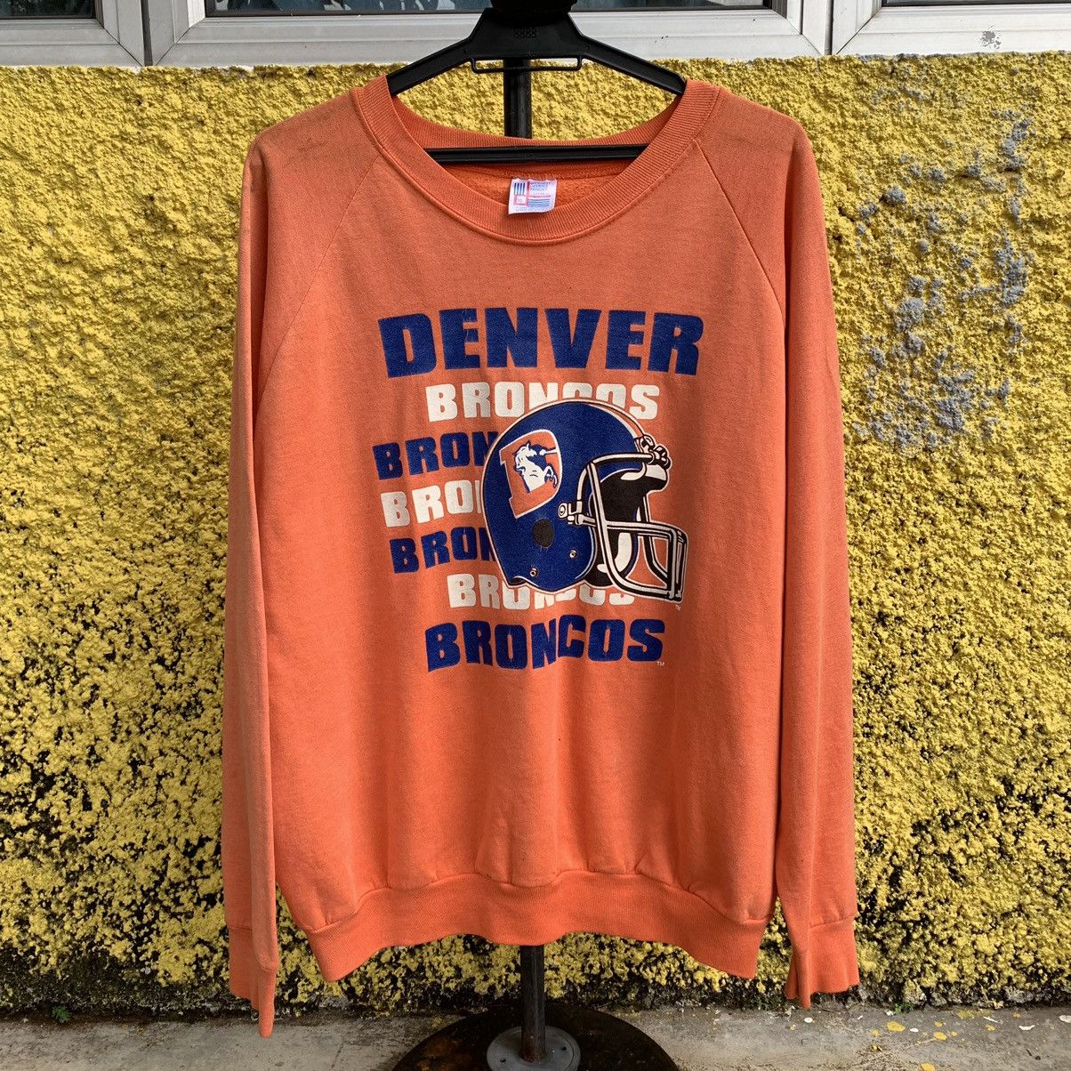 Vintage Denver Broncos T Shirt Mens XL Orange Garan NFL Made In USA Medium