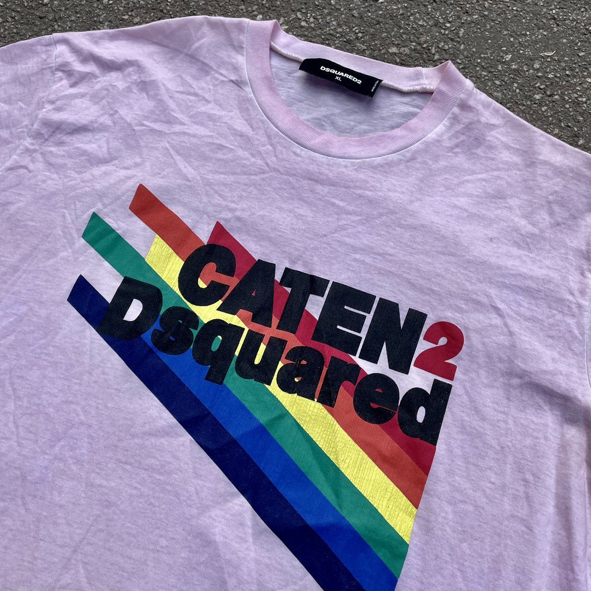 Vintage Y2K Rainbow Graphic Tee Streetwear Rave Aesthetic Faded XL Size US XL / EU 56 / 4 - 2 Thumbnail