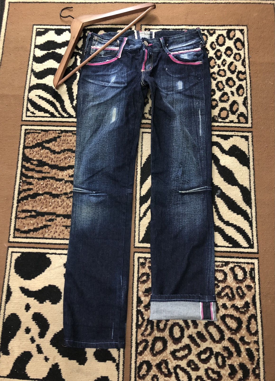 VINTAGE CIMARRON SELVEDGE DISTRESSED BLUE DENIM JAPAN 🇯🇵