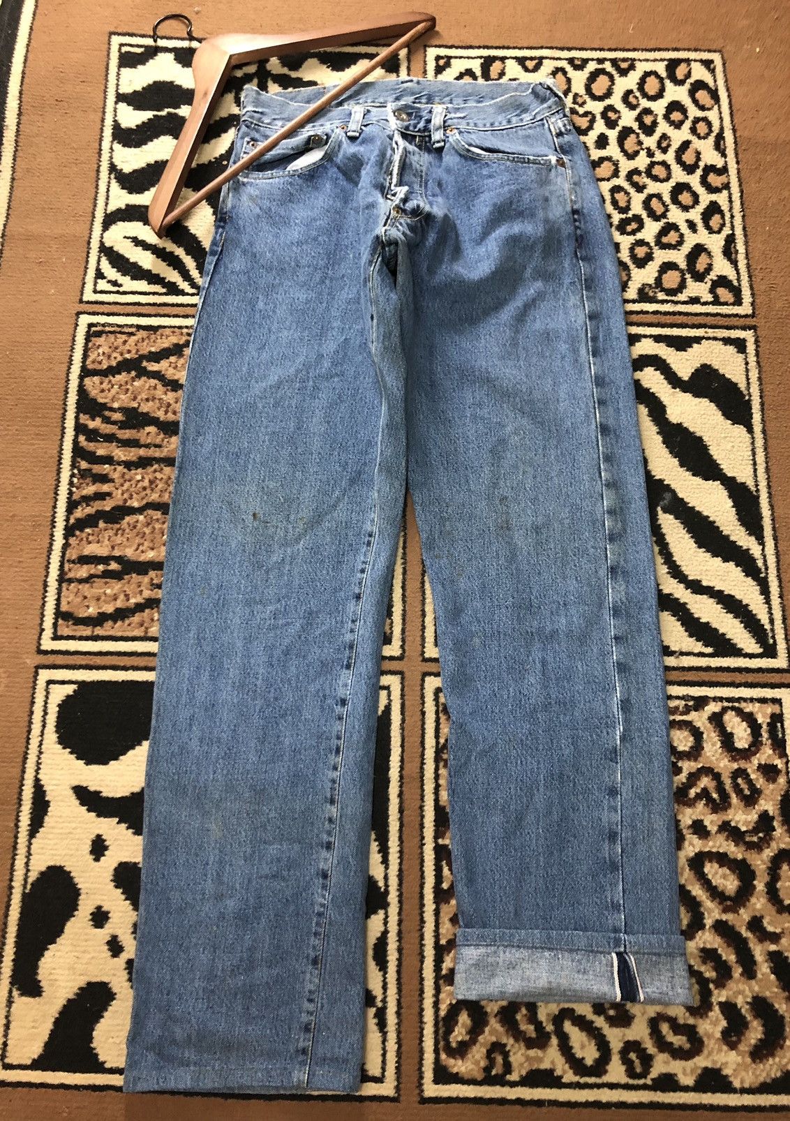 Japanese Brand × Salvage SELVEDGE BONMARLEN DISTRESSED BLUE WASH DENIM JAPAN 🇯🇵 Size US 28 / EU 44 - 1 Thumbnail