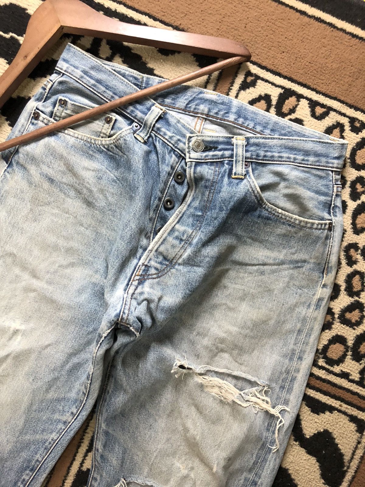 Johnbull × Vintage VINTAGE SELVEDGE JOHNBULL BLUE WASH DISTRESSED GRUNGE DENIM Size US 31 - 2 Thumbnail