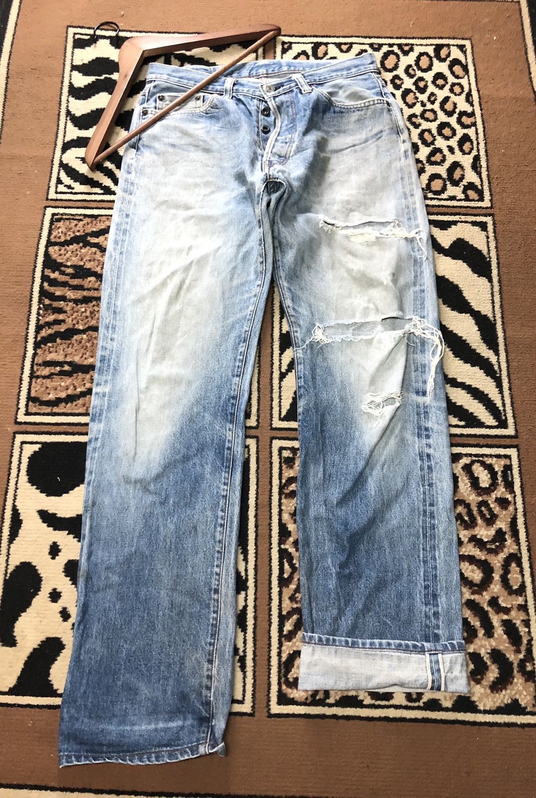 Johnbull × Vintage VINTAGE SELVEDGE JOHNBULL BLUE WASH DISTRESSED GRUNGE DENIM Size US 31 - 1 Thumbnail