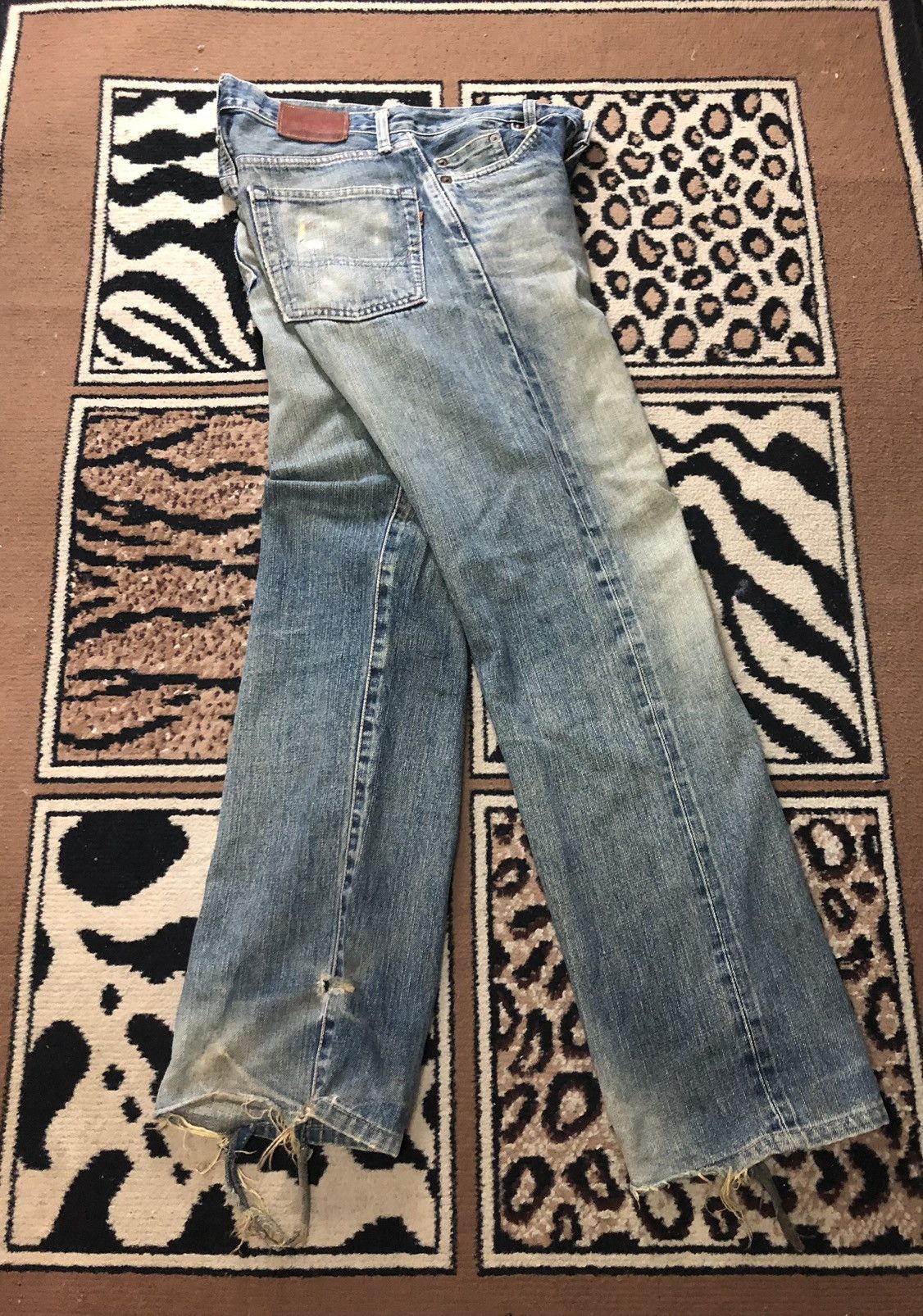 Edwin × Vintage VINTAGE SELVEDGE EDWIN 505XX DISTRESSED GRUNGE DENIM Size US 29 - 14 Thumbnail