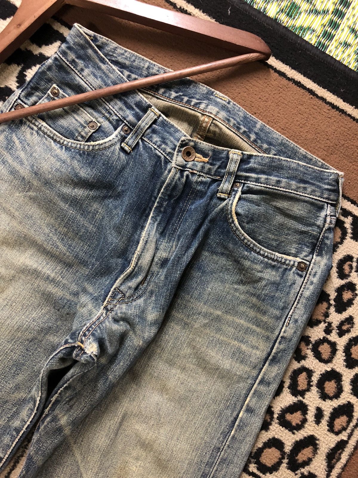 Edwin × Vintage VINTAGE SELVEDGE EDWIN 505XX DISTRESSED GRUNGE DENIM Size US 29 - 2 Thumbnail
