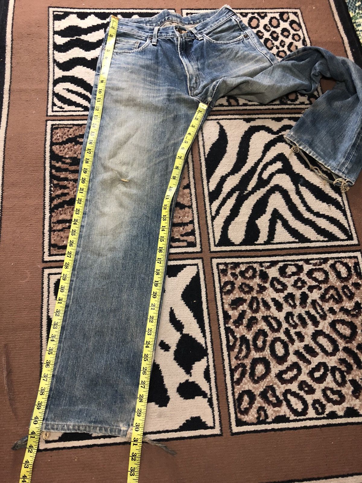 Edwin × Vintage VINTAGE SELVEDGE EDWIN 505XX DISTRESSED GRUNGE DENIM Size US 29 - 16 Thumbnail