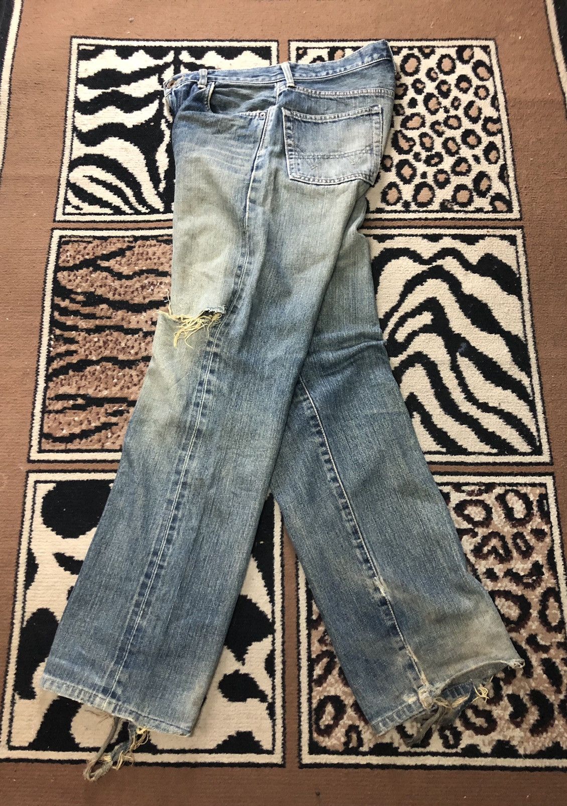 Edwin × Vintage VINTAGE SELVEDGE EDWIN 505XX DISTRESSED GRUNGE DENIM Size US 29 - 13 Thumbnail