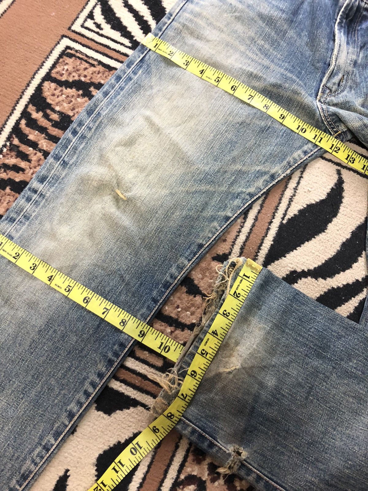Edwin × Vintage VINTAGE SELVEDGE EDWIN 505XX DISTRESSED GRUNGE DENIM Size US 29 - 17 Thumbnail