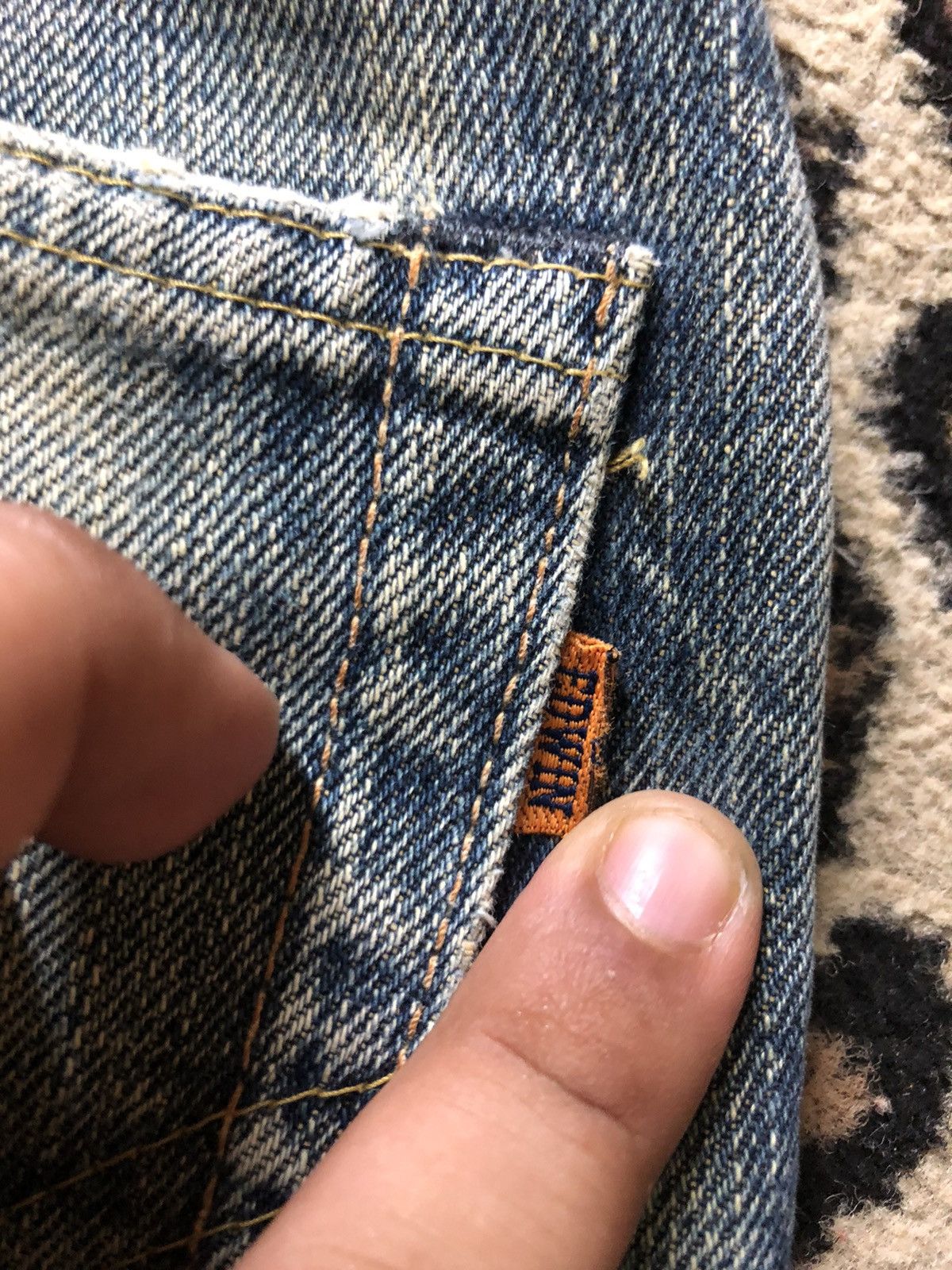 Edwin × Vintage VINTAGE SELVEDGE EDWIN 505XX DISTRESSED GRUNGE DENIM Size US 29 - 11 Thumbnail