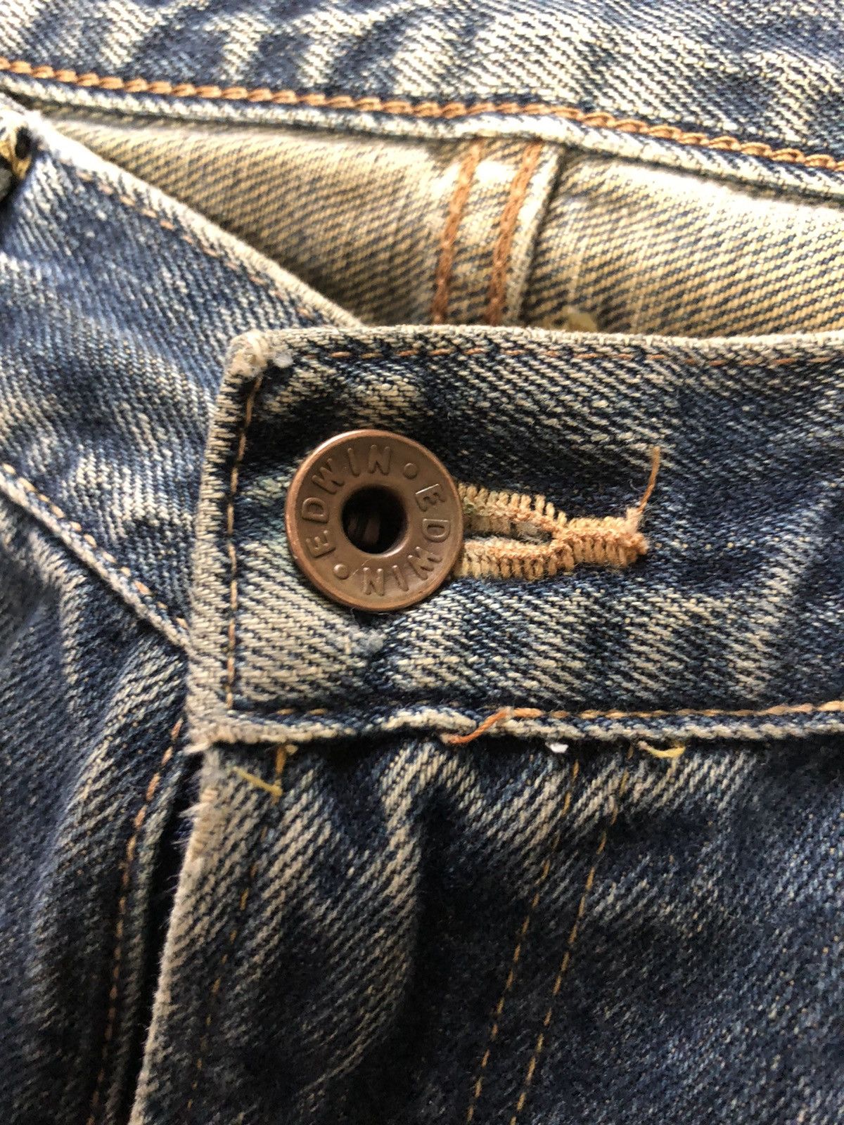 Edwin × Vintage VINTAGE SELVEDGE EDWIN 505XX DISTRESSED GRUNGE DENIM Size US 29 - 5 Thumbnail