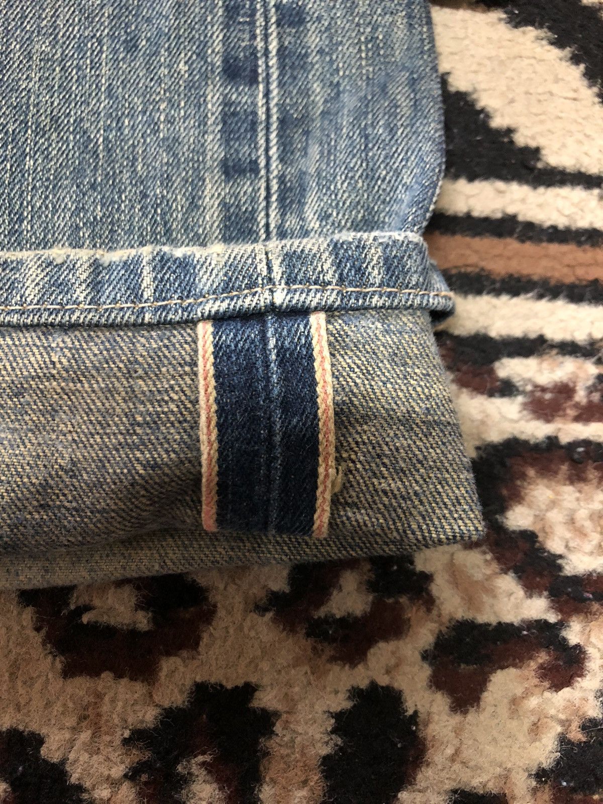 Edwin × Vintage VINTAGE SELVEDGE EDWIN 505XX DISTRESSED GRUNGE DENIM Size US 29 - 3 Thumbnail