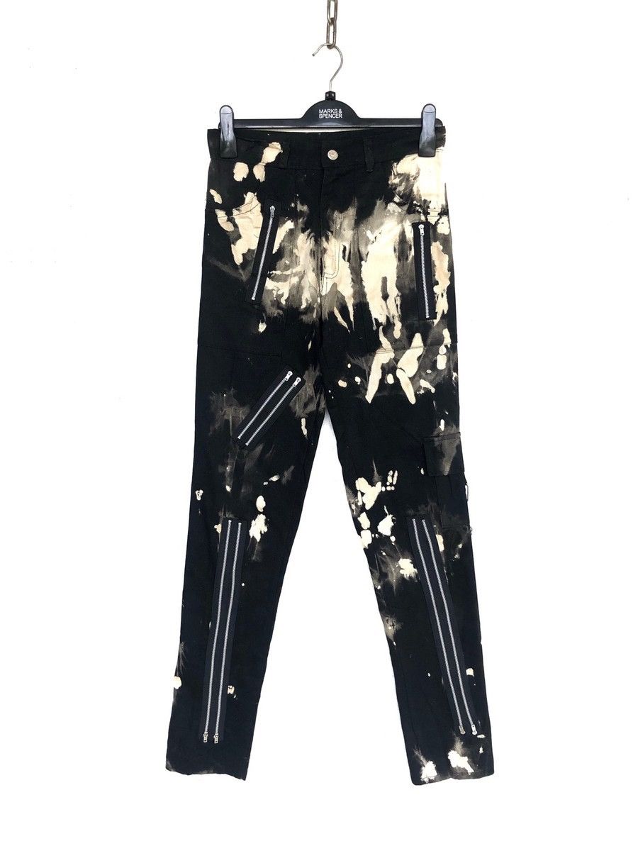 image of Malcolm Mclaren x Seditionaries made In England 666 Bondage Acid Wash Pants in Acid Wash Black (Siz