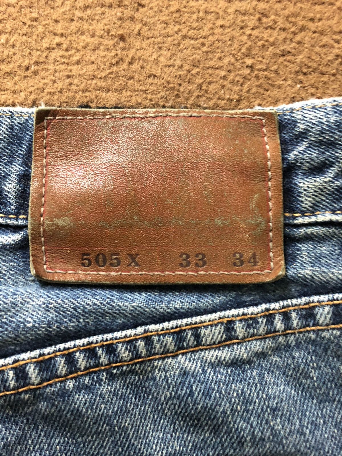 Edwin × Vintage VINTAGE SELVEDGE EDWIN 505x BLUE WASH DISTRESSED DENIM Size US 31 - 11 Thumbnail