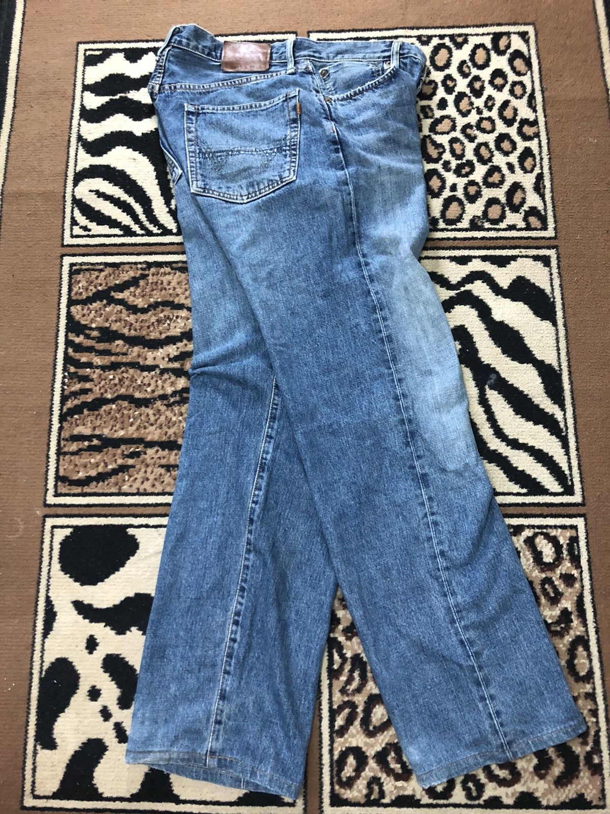 Edwin × Vintage VINTAGE SELVEDGE EDWIN 505x BLUE WASH DISTRESSED DENIM Size US 31 - 14 Thumbnail