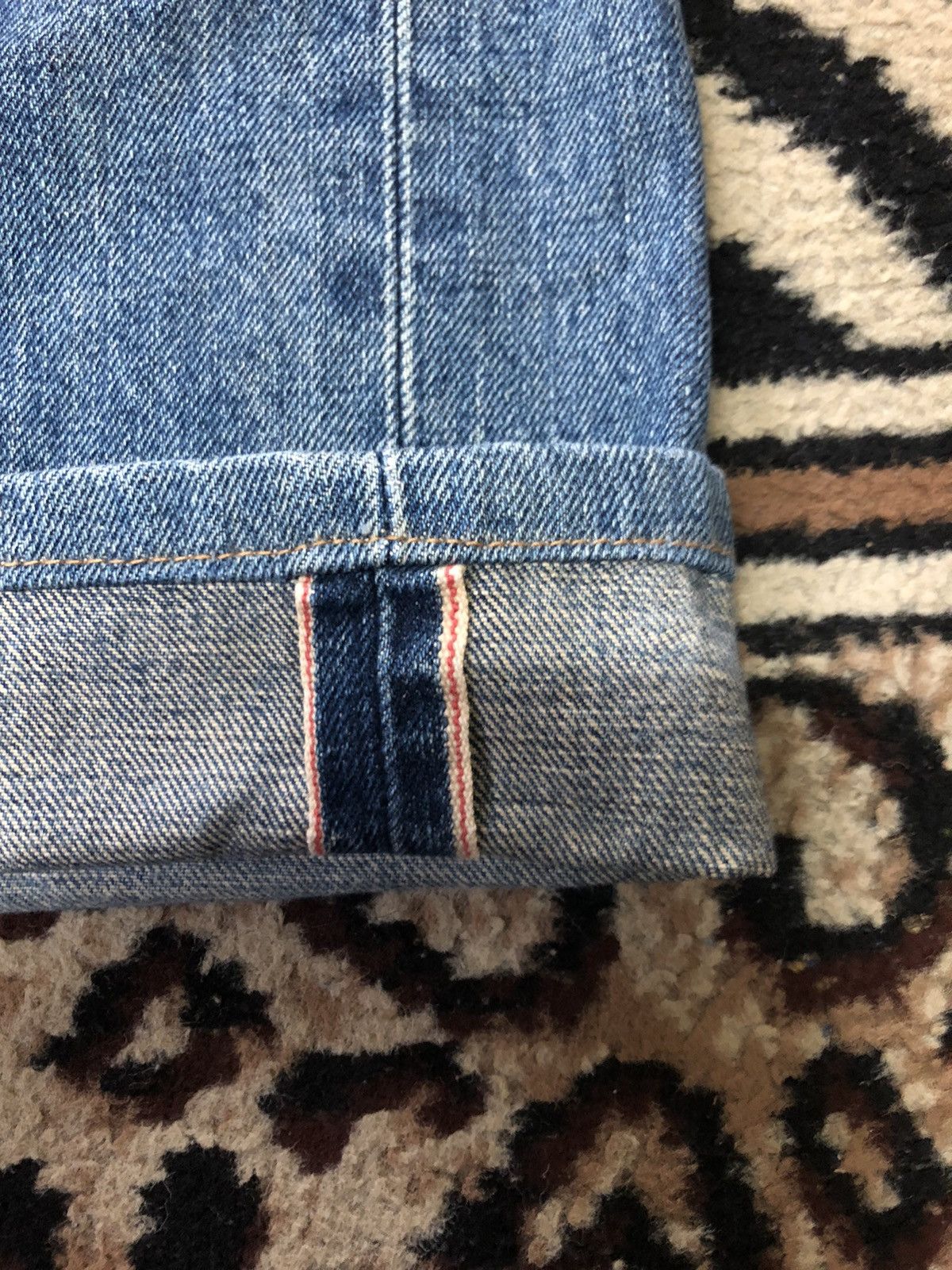 Edwin × Vintage VINTAGE SELVEDGE EDWIN 505x BLUE WASH DISTRESSED DENIM Size US 31 - 3 Thumbnail