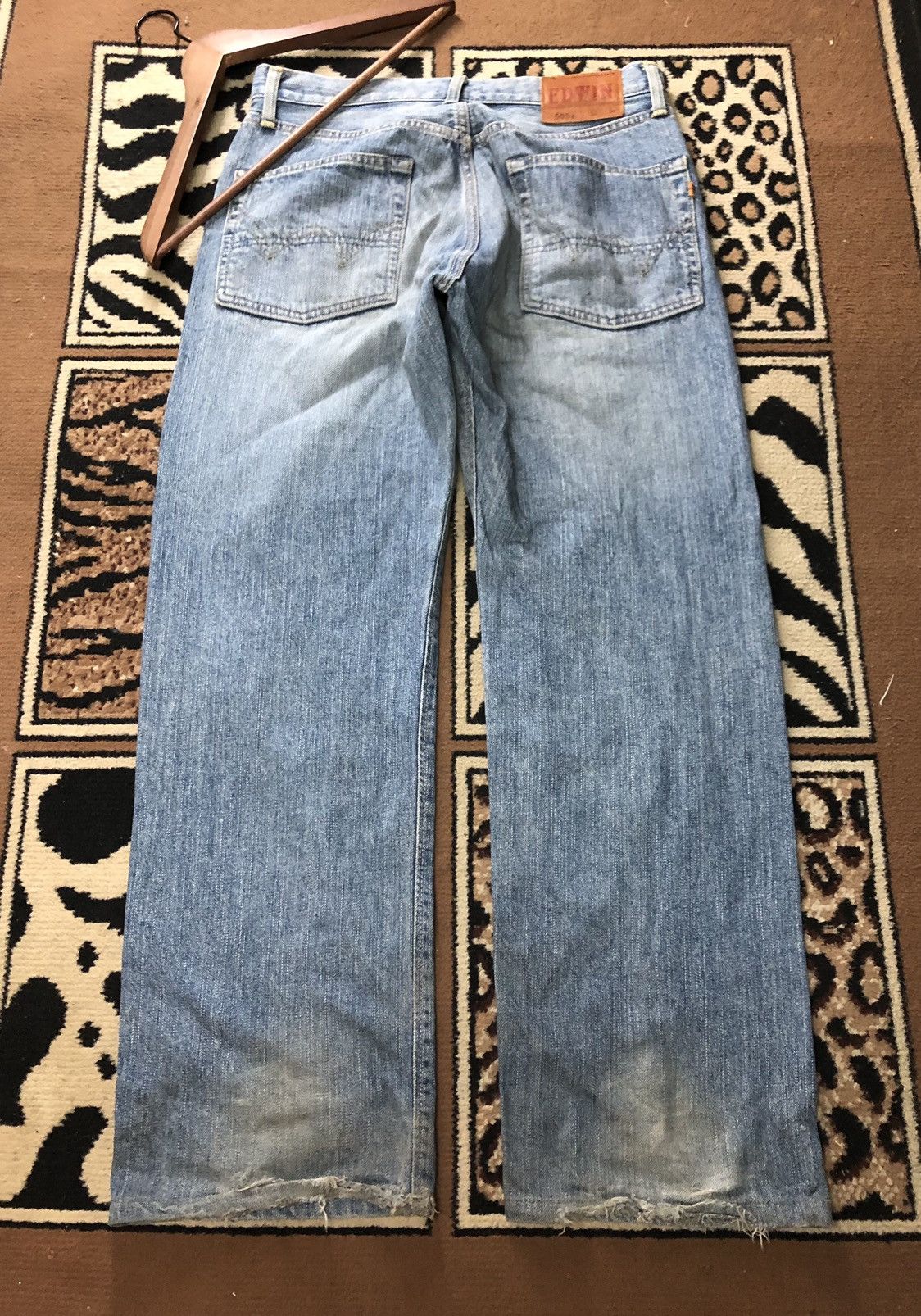 Edwin × Vintage VINTAGE SELVEDGE EDWIN 505z BLUE WASH DISTRESSED DENIM Size US 32 / EU 48 - 9 Thumbnail