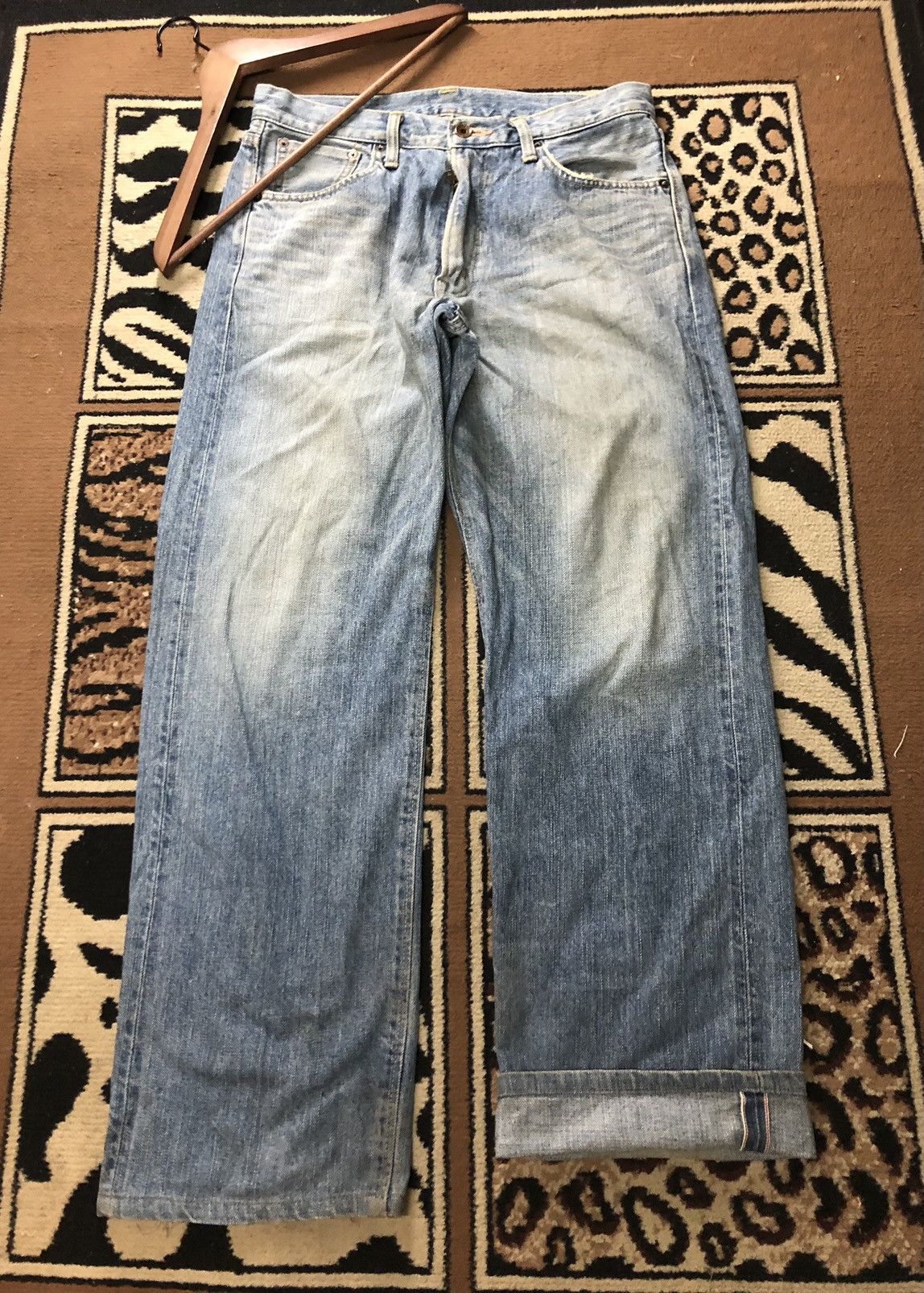 Edwin × Vintage VINTAGE SELVEDGE EDWIN 505z BLUE WASH DISTRESSED DENIM Size US 32 / EU 48 - 1 Thumbnail