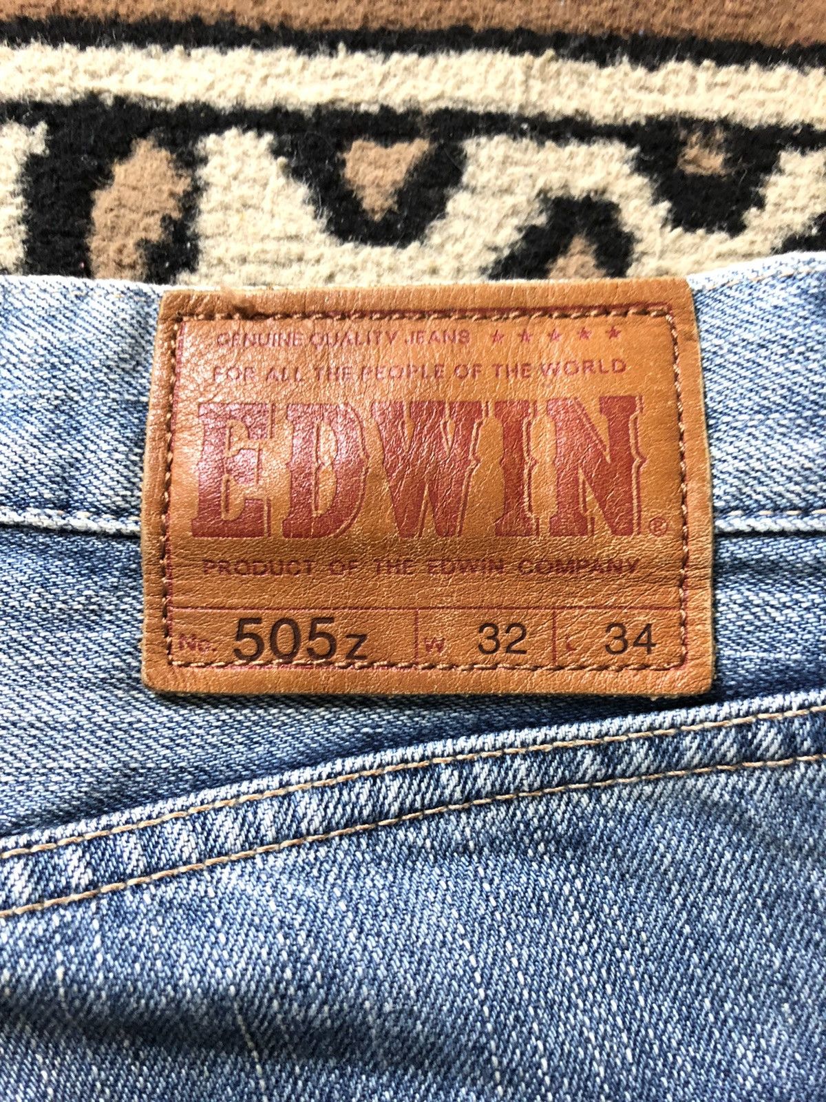 Edwin × Vintage VINTAGE SELVEDGE EDWIN 505z BLUE WASH DISTRESSED DENIM Size US 32 / EU 48 - 12 Thumbnail