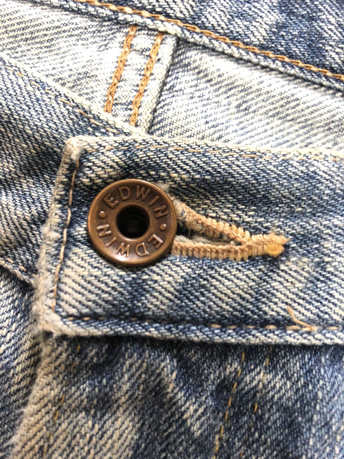 Edwin × Vintage VINTAGE SELVEDGE EDWIN 505z BLUE WASH DISTRESSED DENIM Size US 32 / EU 48 - 5 Thumbnail
