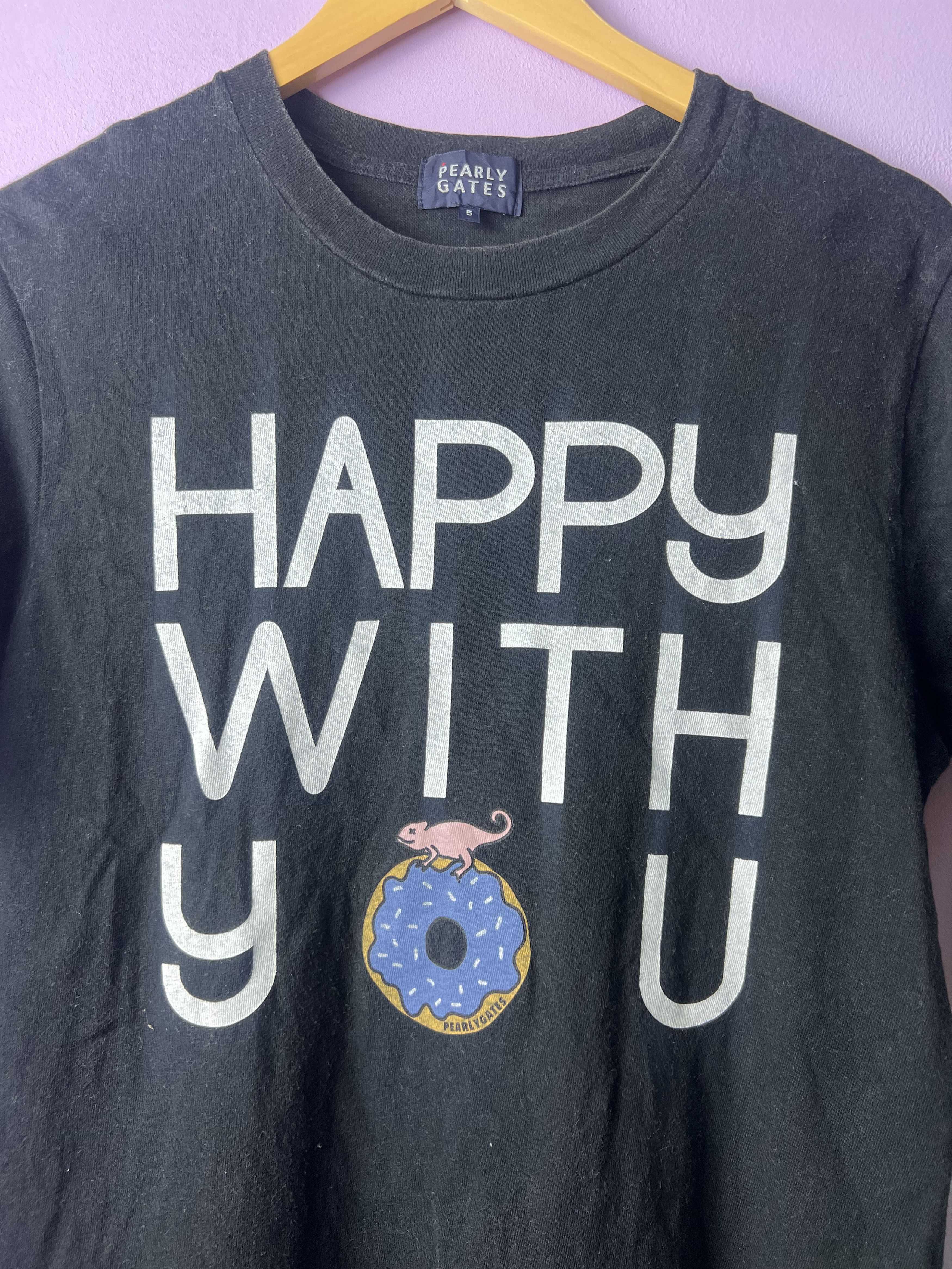Japanese Brand 🔥Vintage Pearly Gates Happy With You Tees Size US M / EU 48-50 / 2 - 6 Thumbnail