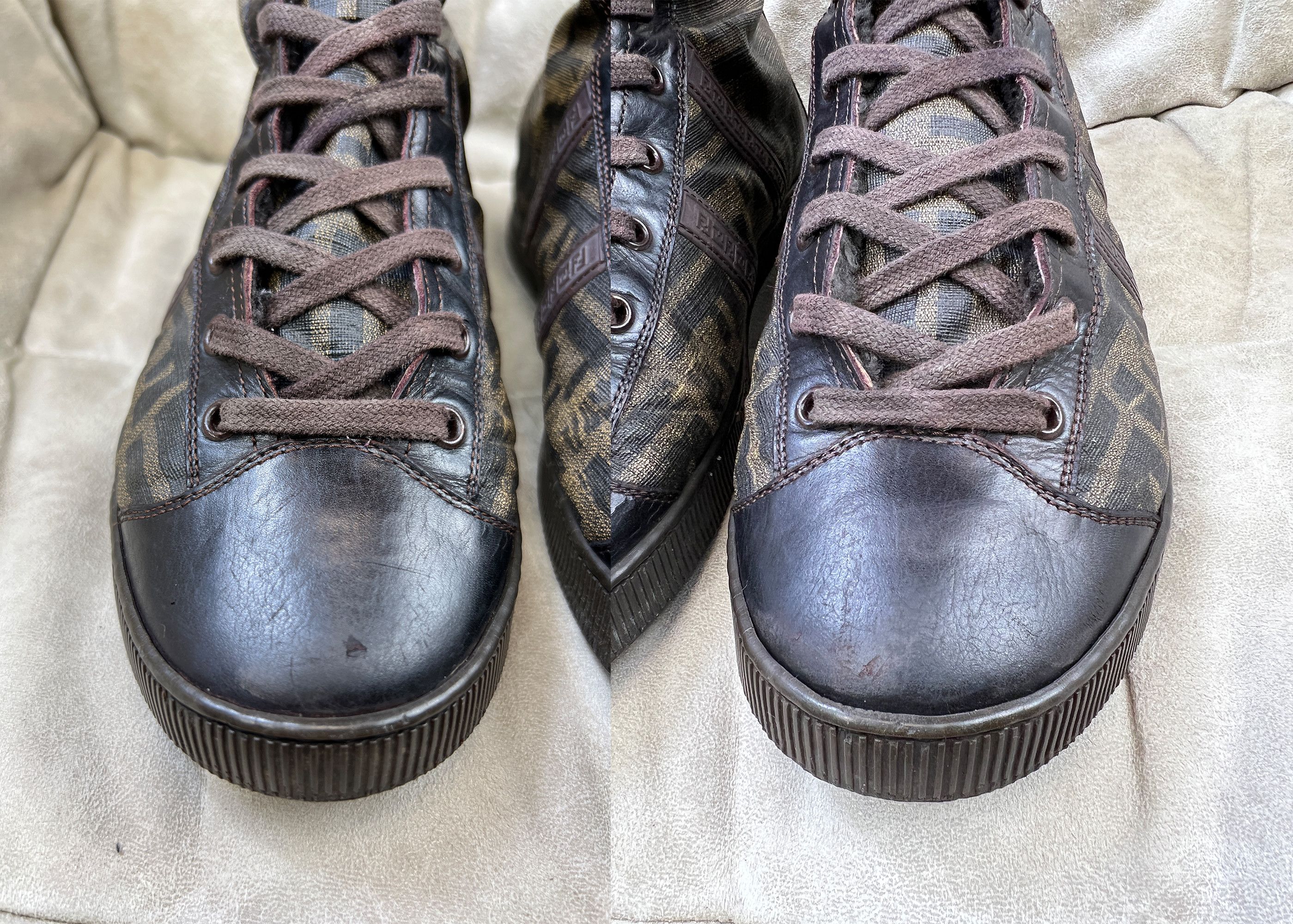 Fendi × Vintage Rare Fendi Zucca Monogram Hi Top Winter Shoes Sneakers Size US 8 / EU 41 - 7 Thumbnail