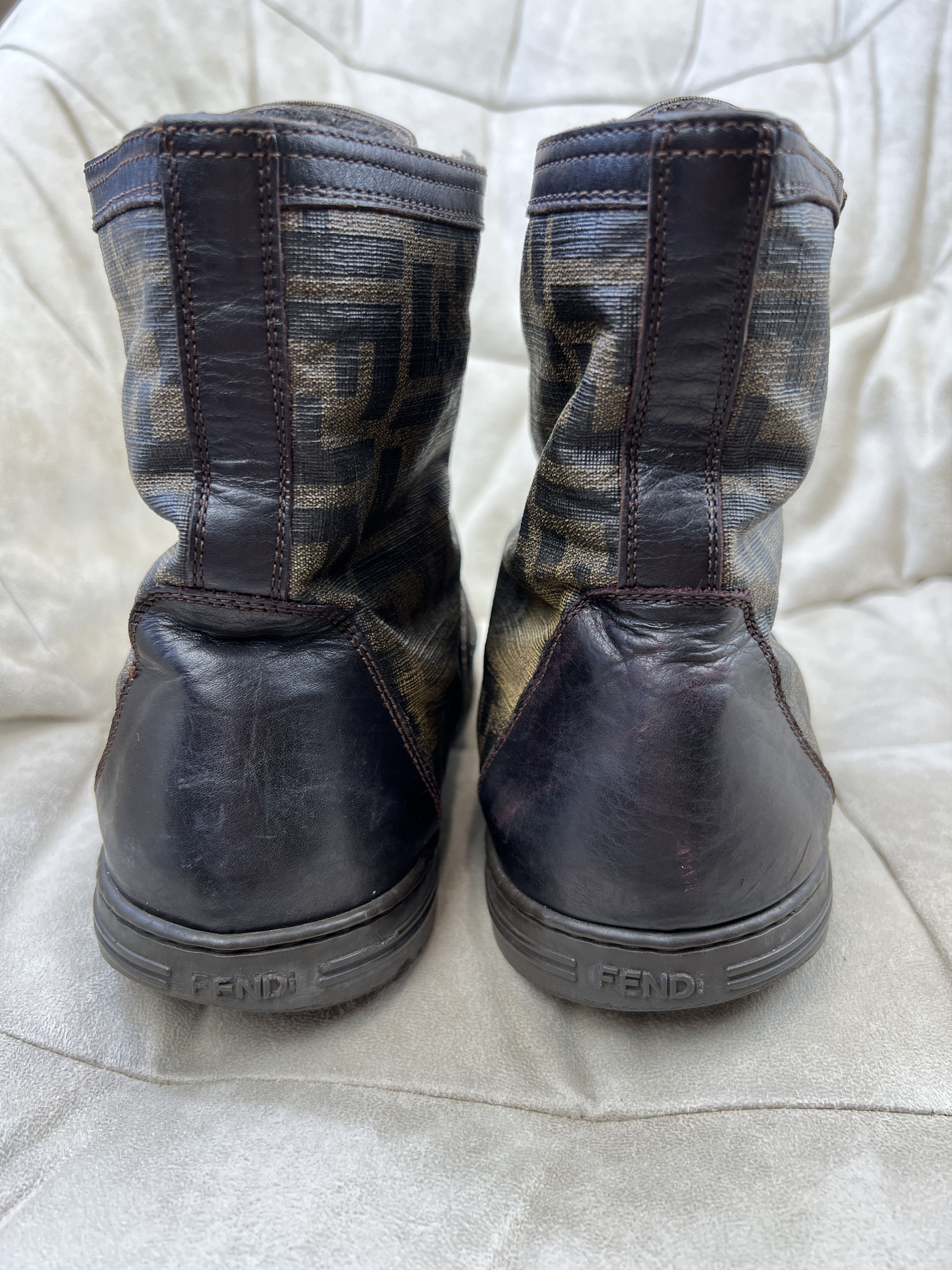 Fendi × Vintage Rare Fendi Zucca Monogram Hi Top Winter Shoes Sneakers Size US 8 / EU 41 - 4 Thumbnail