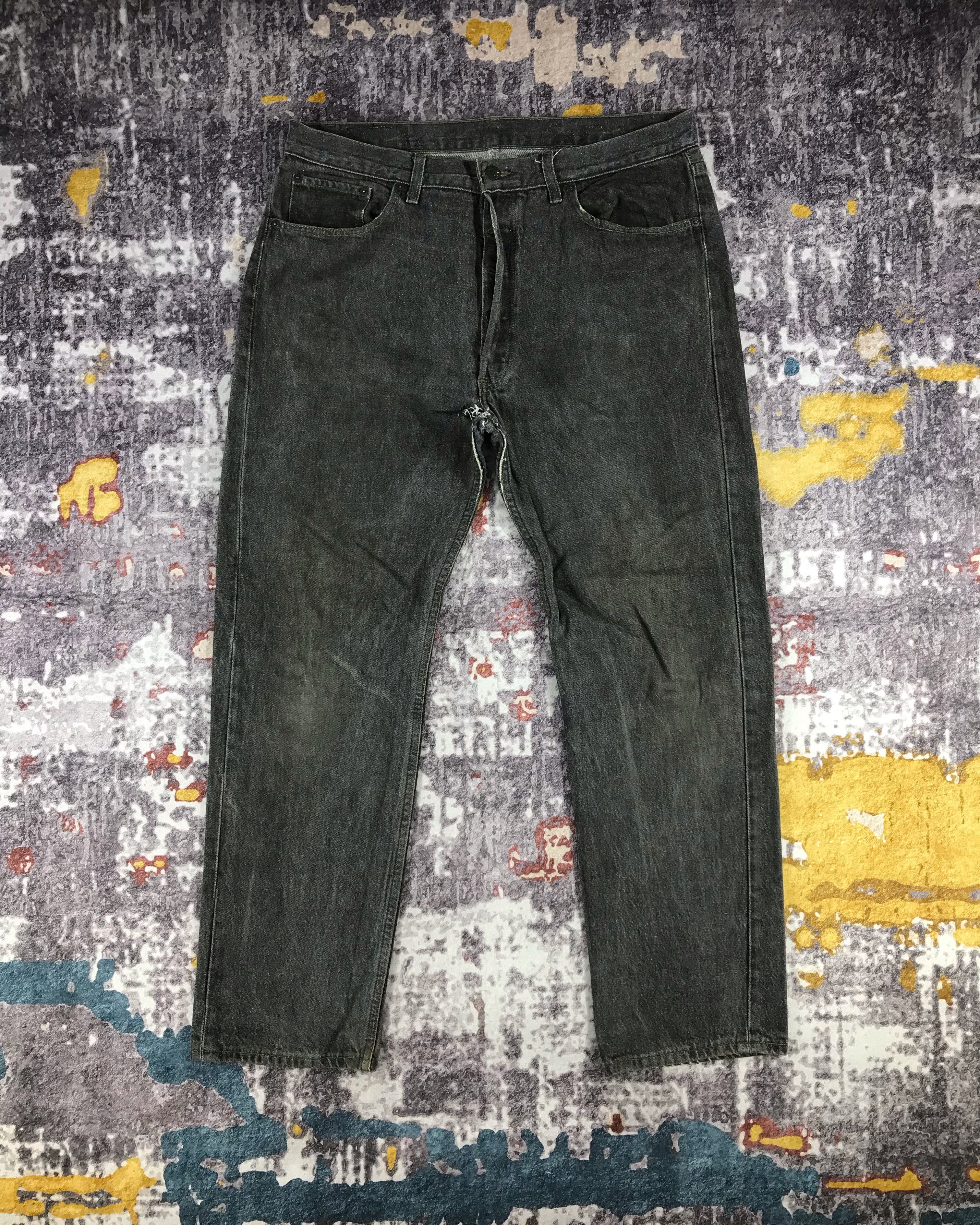 image of 90's Vintage Levis 501 Faded Black Jeans-Jm, Men's (Size 38)