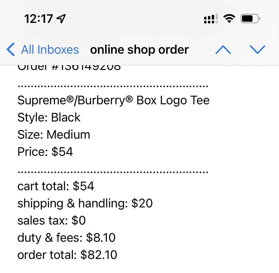 Burberry × Supreme Supreme Burberry Box Logo Tee Black Size Medium M NEW Size US M / EU 48-50 / 2 - 7 Thumbnail