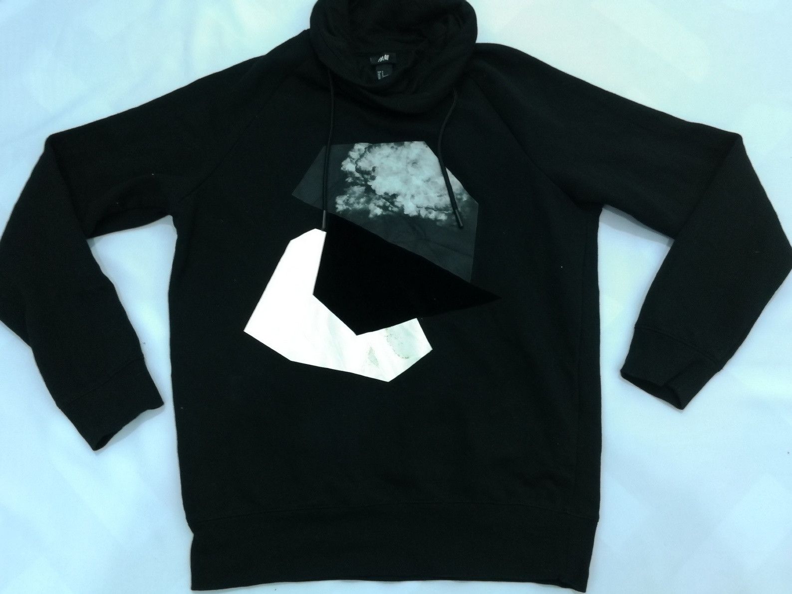 image of H&M Sweatshirts Hype Style High Neck Pullover in Black, Men's (Size Medium)