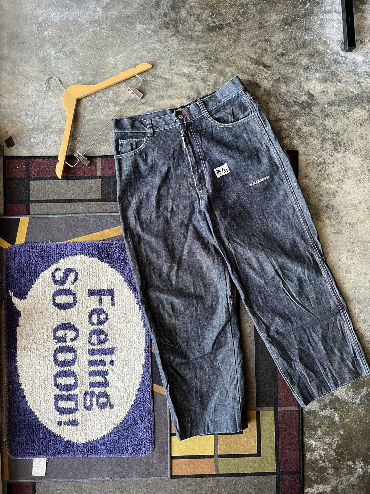 Japanese Brand 🔥M.Cross.M Streetwear Baggy Denim Pants Size US 33 - 1 Thumbnail