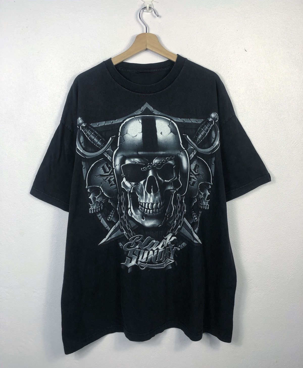 Other Rare Black Sunday Nation For Life Skulls Tee Size US XXL / EU 58 / 5 - 1 Thumbnail