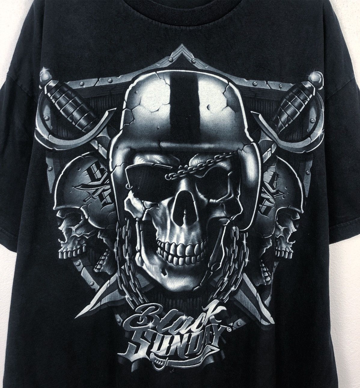 Other Rare Black Sunday Nation For Life Skulls Tee Size US XXL / EU 58 / 5 - 3 Thumbnail