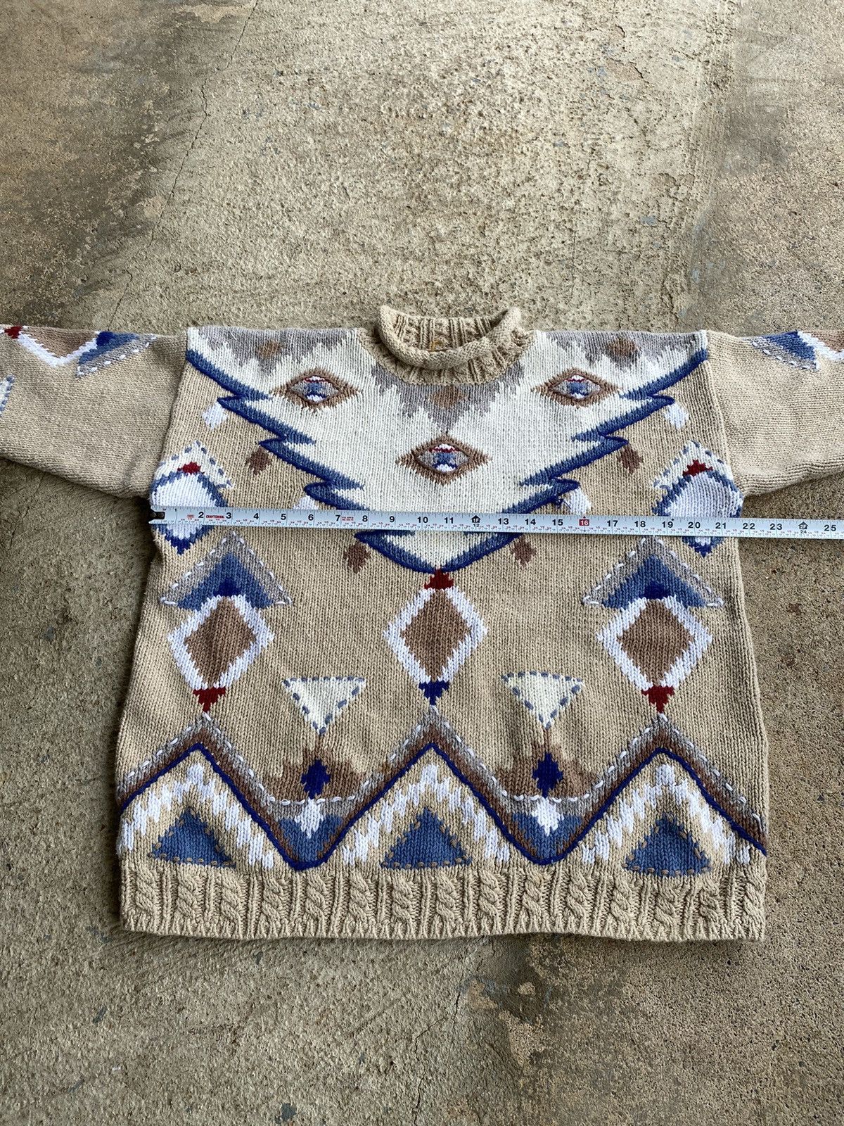 Japanese Brand × Vintage Vintage 90’s Aztec Navajo Knit Sweater Size M / US 6-8 / IT 42-44 - 8 Thumbnail