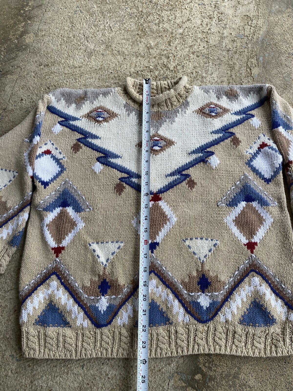 Japanese Brand × Vintage Vintage 90’s Aztec Navajo Knit Sweater Size M / US 6-8 / IT 42-44 - 7 Thumbnail