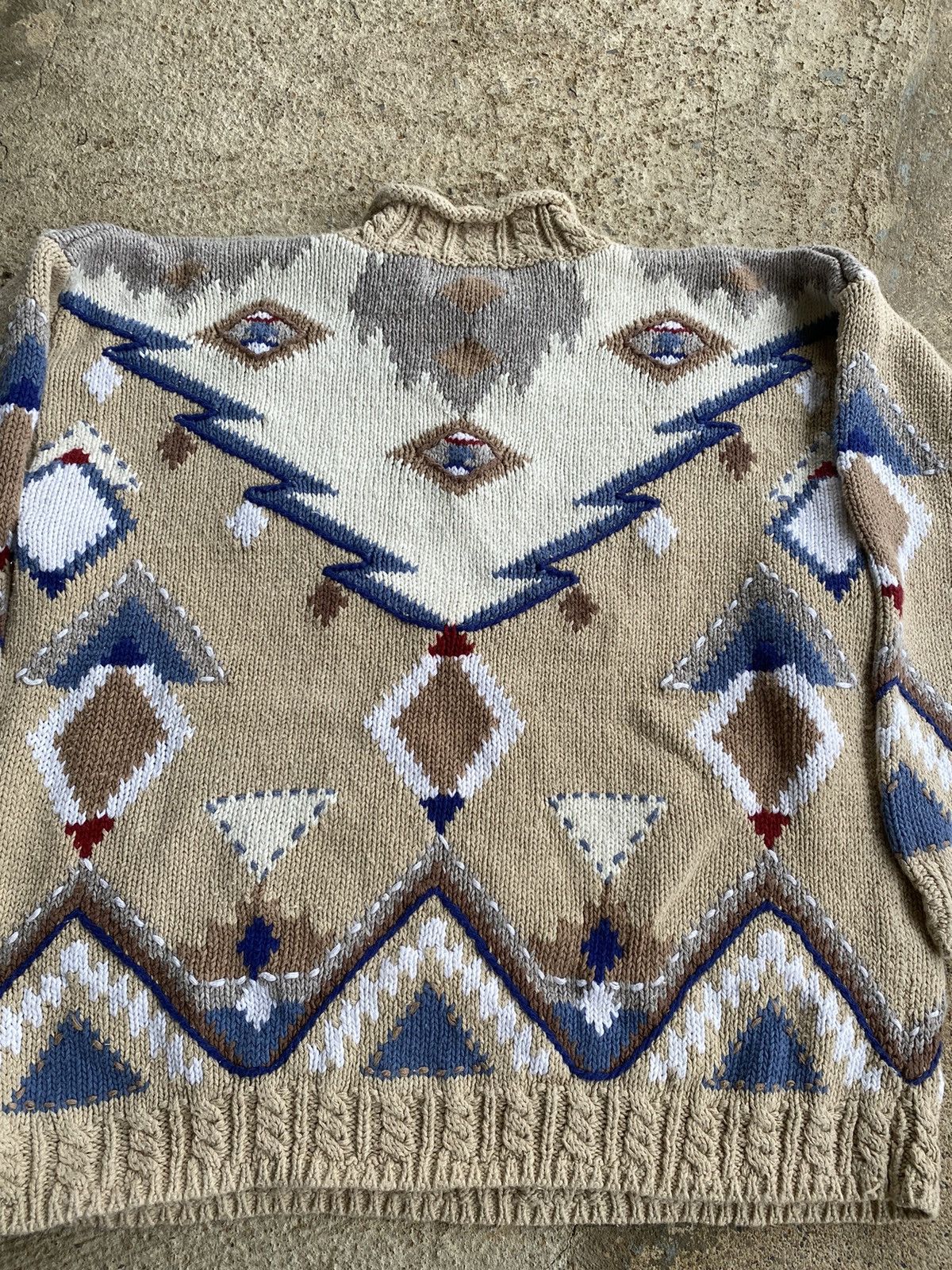 Japanese Brand × Vintage Vintage 90’s Aztec Navajo Knit Sweater Size M / US 6-8 / IT 42-44 - 6 Thumbnail