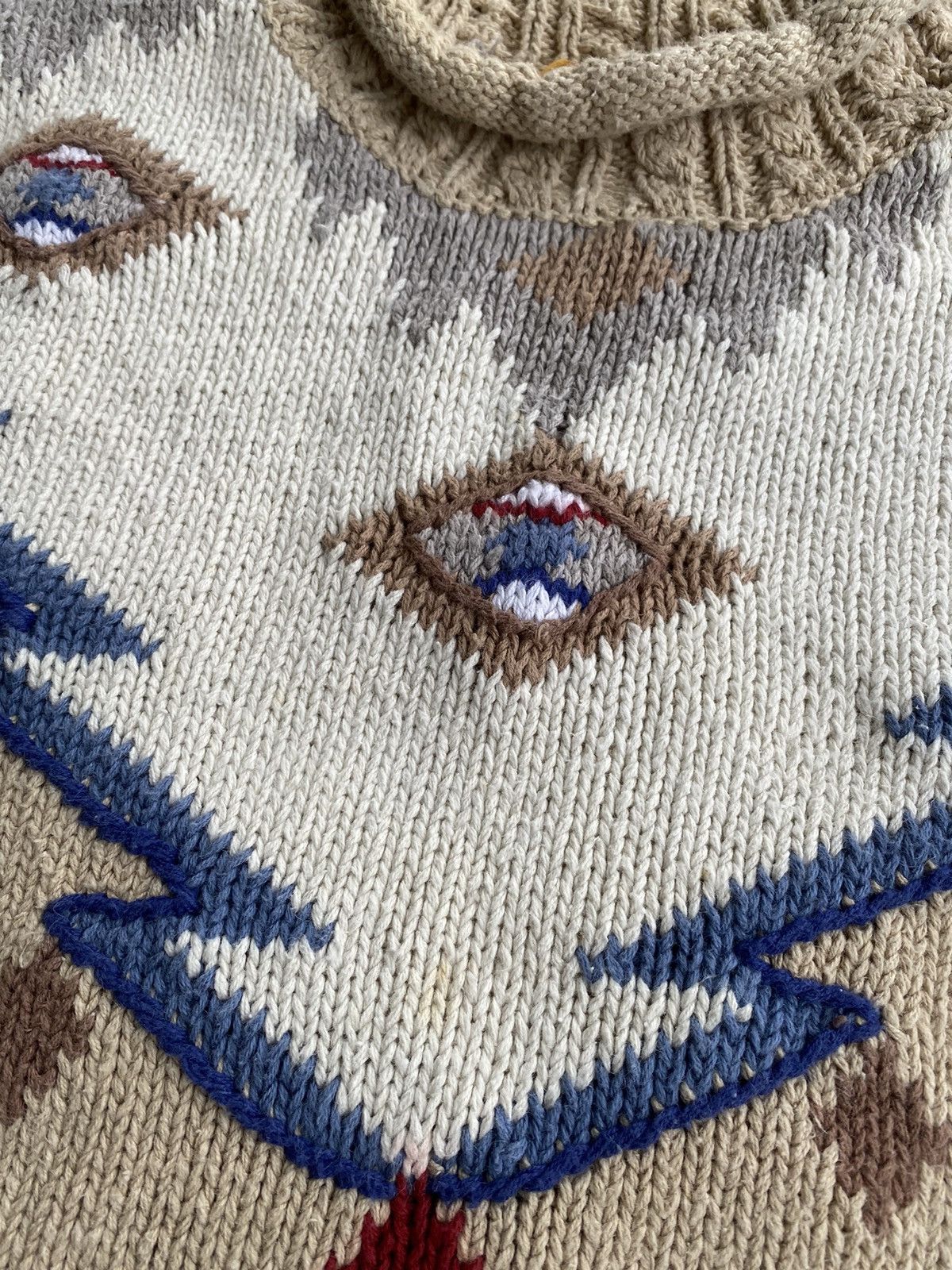 Japanese Brand × Vintage Vintage 90’s Aztec Navajo Knit Sweater Size M / US 6-8 / IT 42-44 - 3 Thumbnail