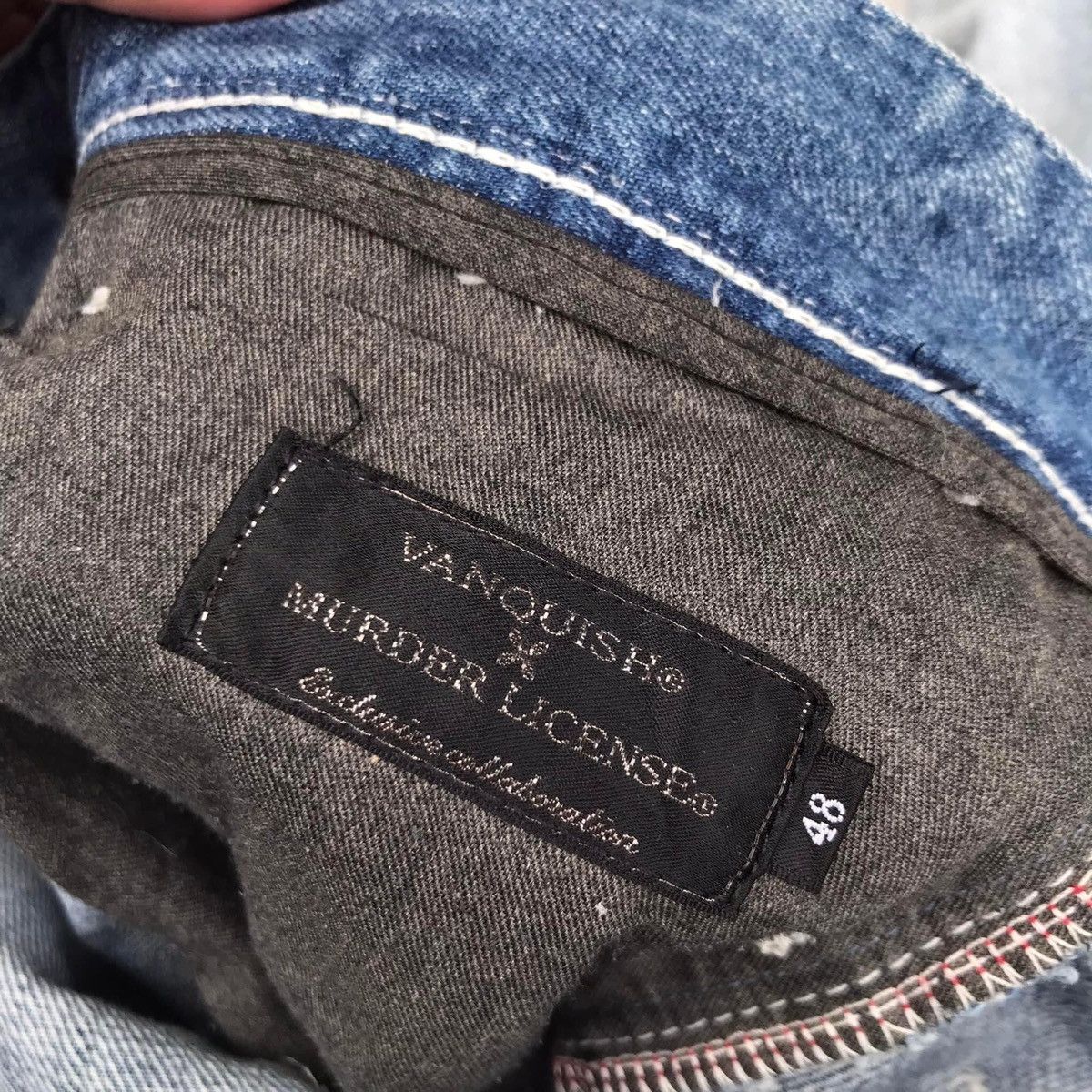 Vanquish RARE🔥 Vanquish X Murder License Distressed Denim Pants Size US 34 / EU 50 - 17 Thumbnail