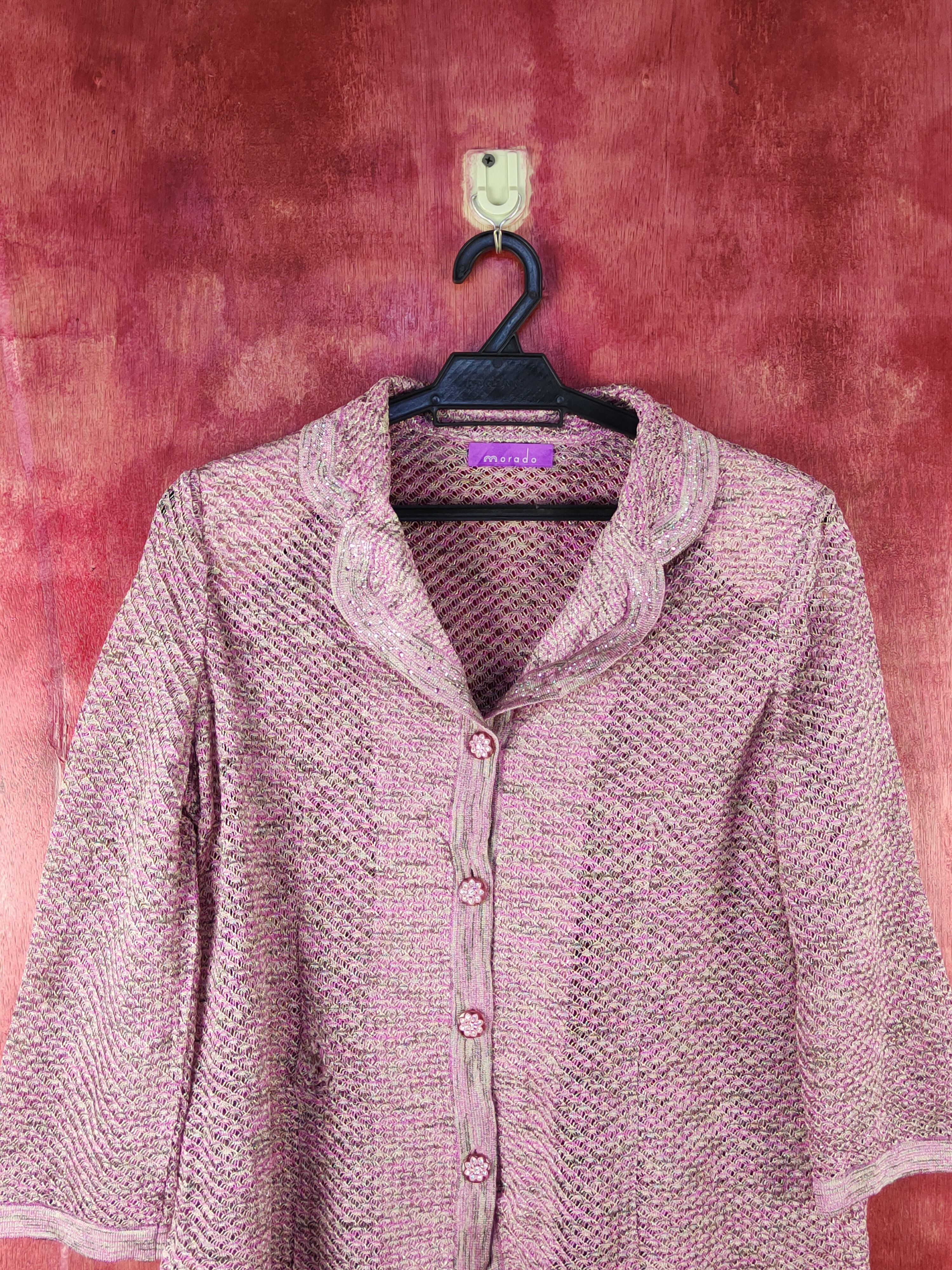 Homespun Knitwear × Japanese Brand Morado Purple/Pink button cardigan Knitwear #S1009 Size M / US 6-8 / IT 42-44 - 2 Thumbnail