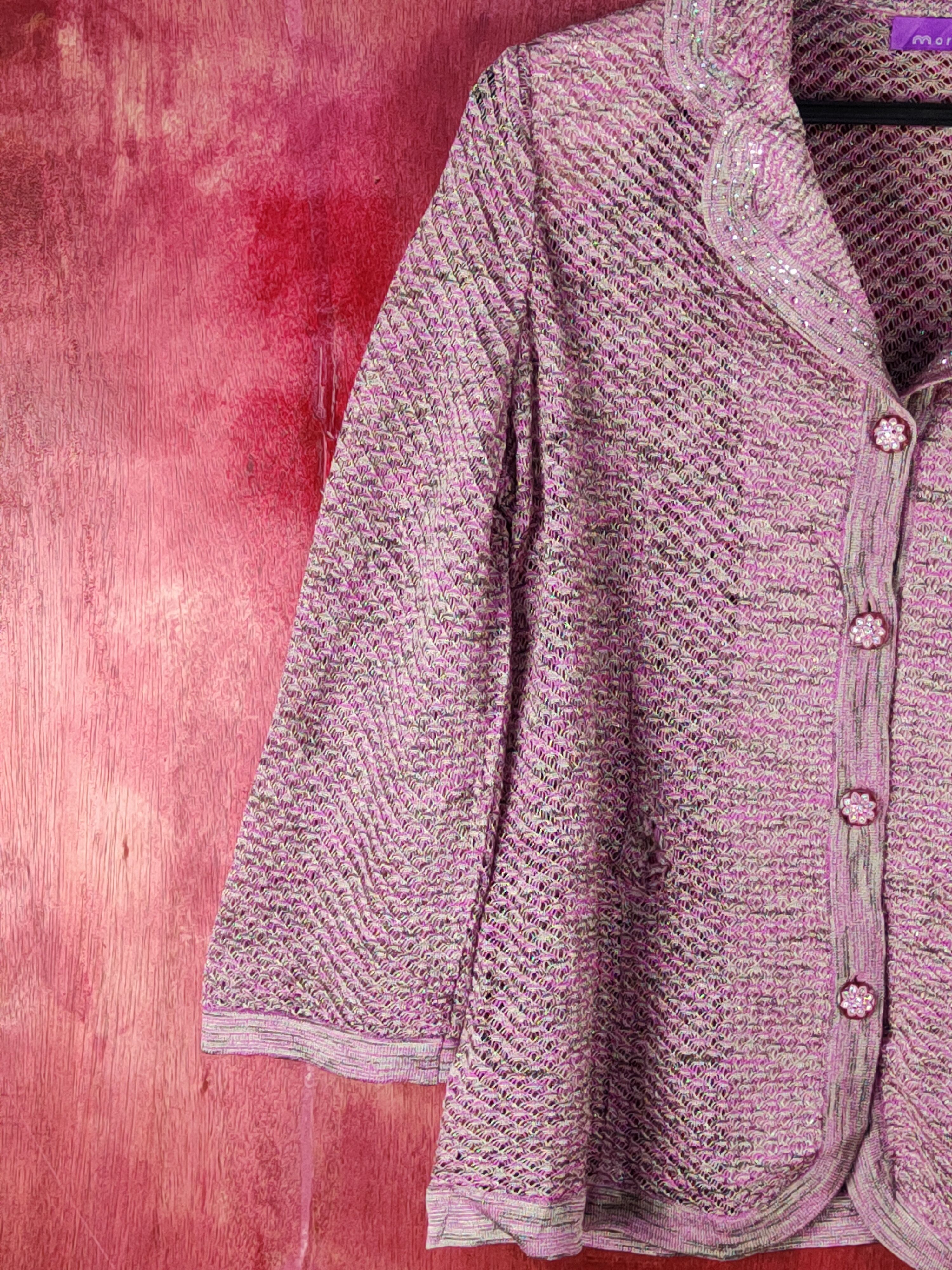 Homespun Knitwear × Japanese Brand Morado Purple/Pink button cardigan Knitwear #S1009 Size M / US 6-8 / IT 42-44 - 3 Thumbnail