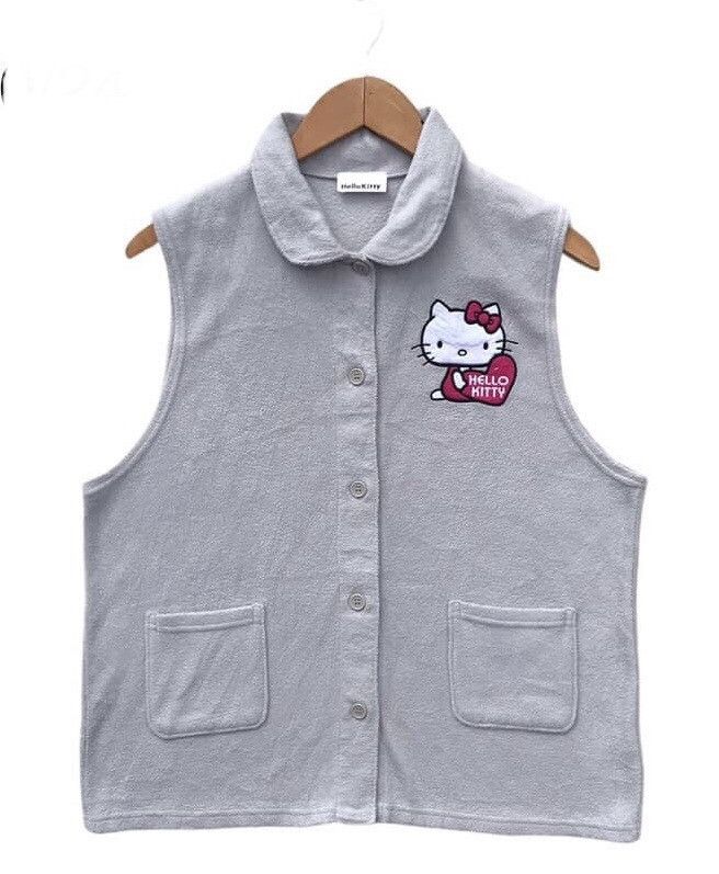 image of Anima x Cartoon Network Hello Kitty Vests Wool in Grey, Men's (Size Small)