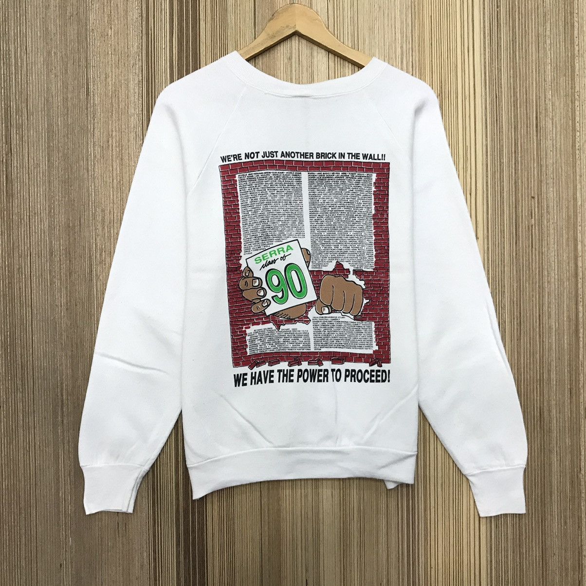 Vintage Vintage 80s Serra 90 Big Logo Sweatshirt Size US M / EU 48-50 / 2 - 1 Thumbnail