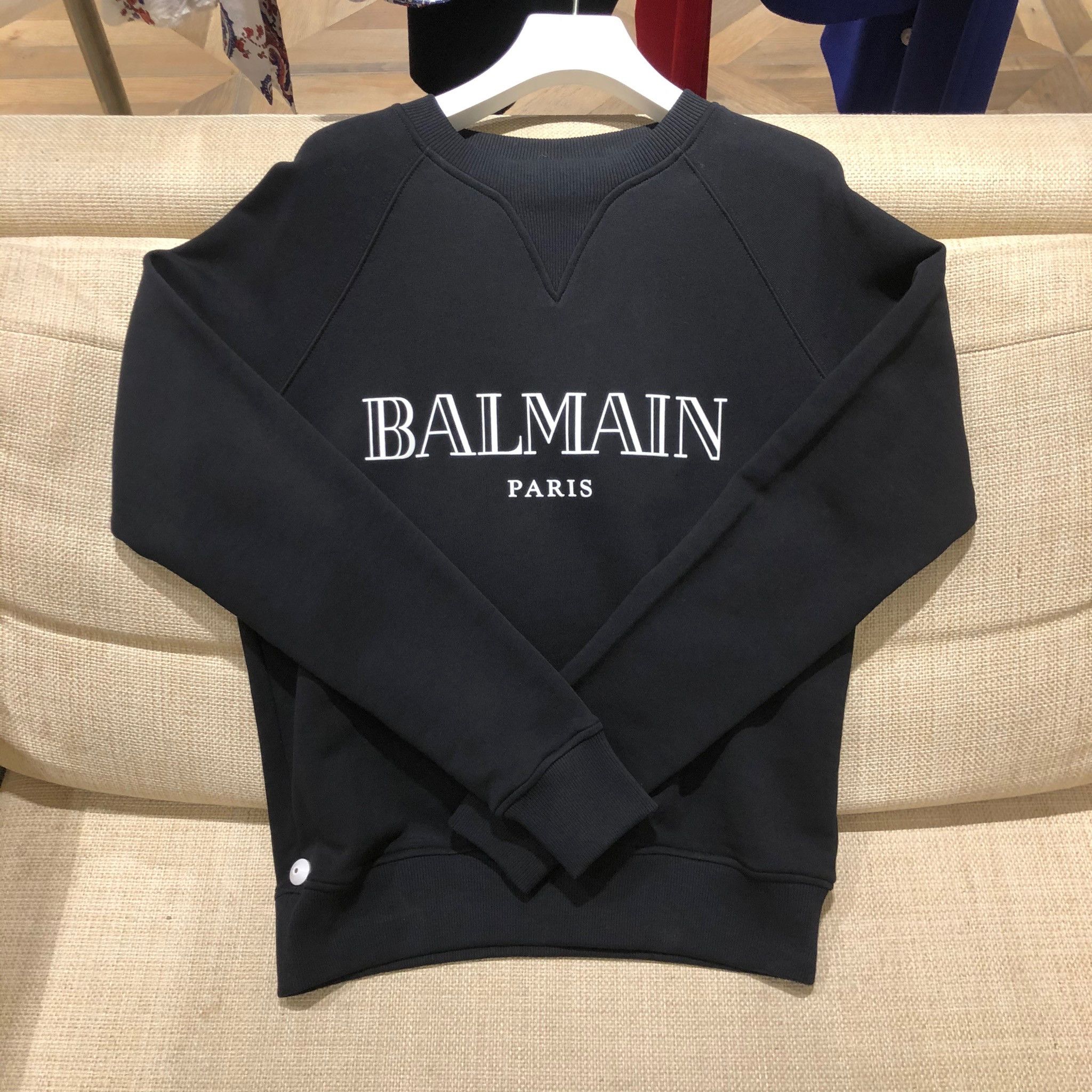 image of Balmain Vintage Logo Sweatshirt In Black Color, Men's (Size Medium)