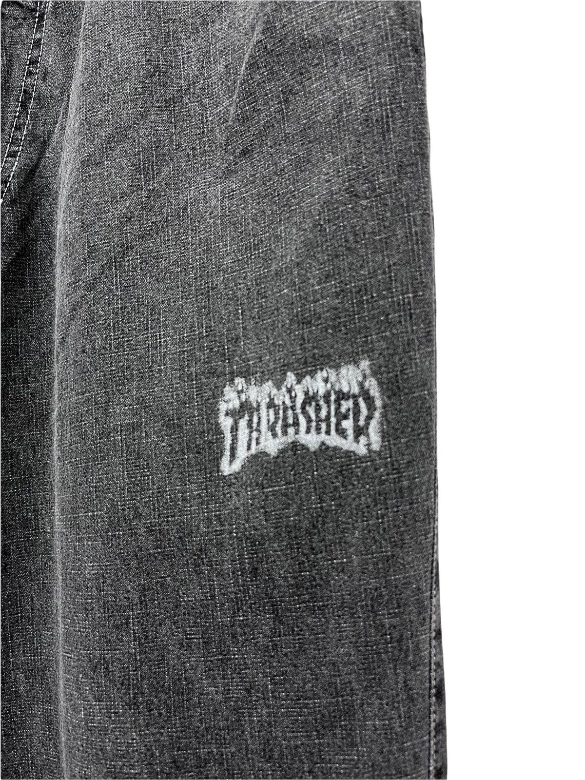 Thrasher 🔥RARE VTG💥SKATE & DESTROY THRASHER Skateboard Baggy Jeans Size US 33 - 3 Thumbnail